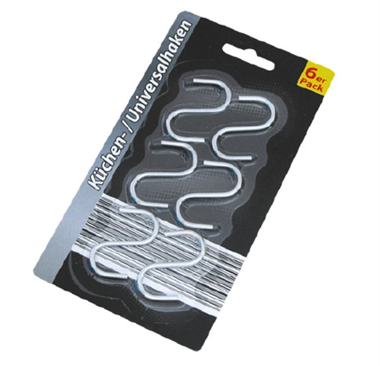 S-Haken Hakenleiste Küchenhaken schwarz 6er Set Metall, Küche, Innenbereich, Aufhängen, Geschirrtücher, Utensilien, platzsparend, (S-Haken, 6-St., Küchenhaken), Küchenhaken Haken Küche Haken Set Küchenhaken Set Haken 6er Pack