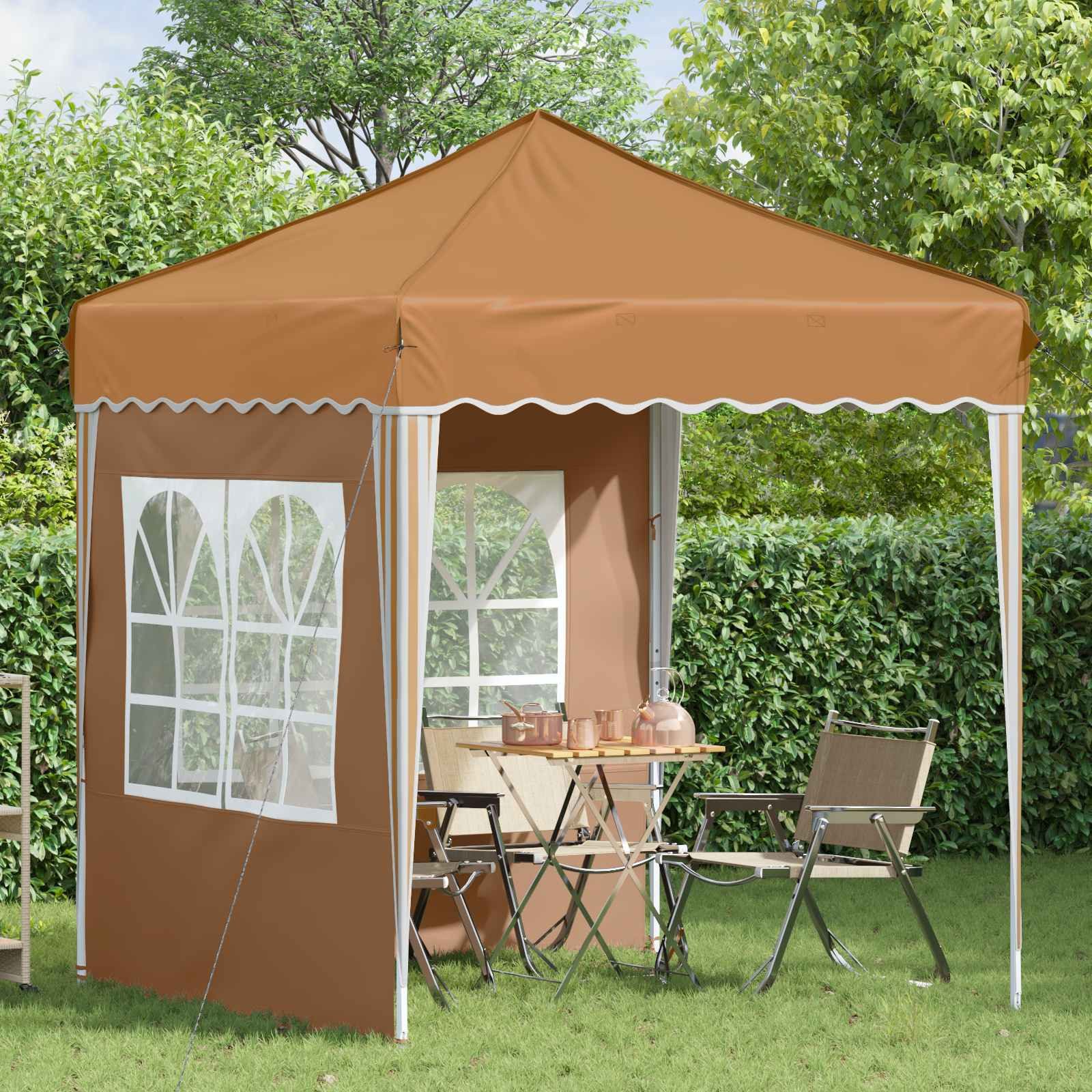vidaXL Partyzelt Pop-up Partyzelt 195 x 195 x 245 cm Beige Oxford-Stoff