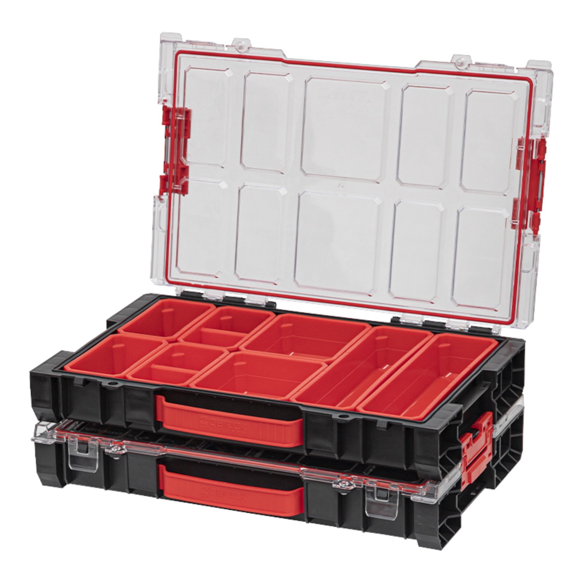 QBRICK System Werkzeugkoffer 3x PRO 100 Organizer 452 x 296 x 79 mm 5 l stapelbar IP54 – Bild 5 von 5