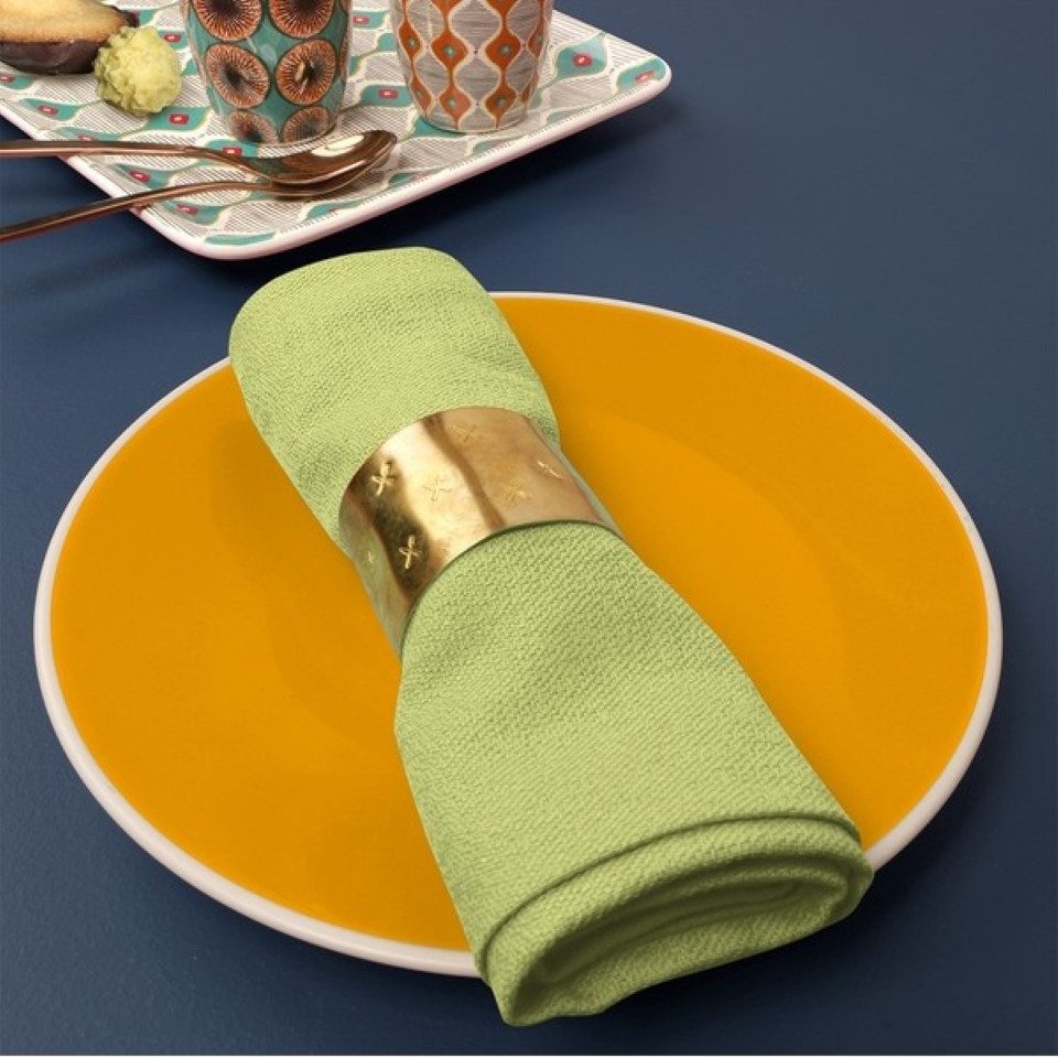 Garnier Thiebaut Stoffserviette Servietten (4x Set) Bastide Absinthe 55x55 cm, (4 St)