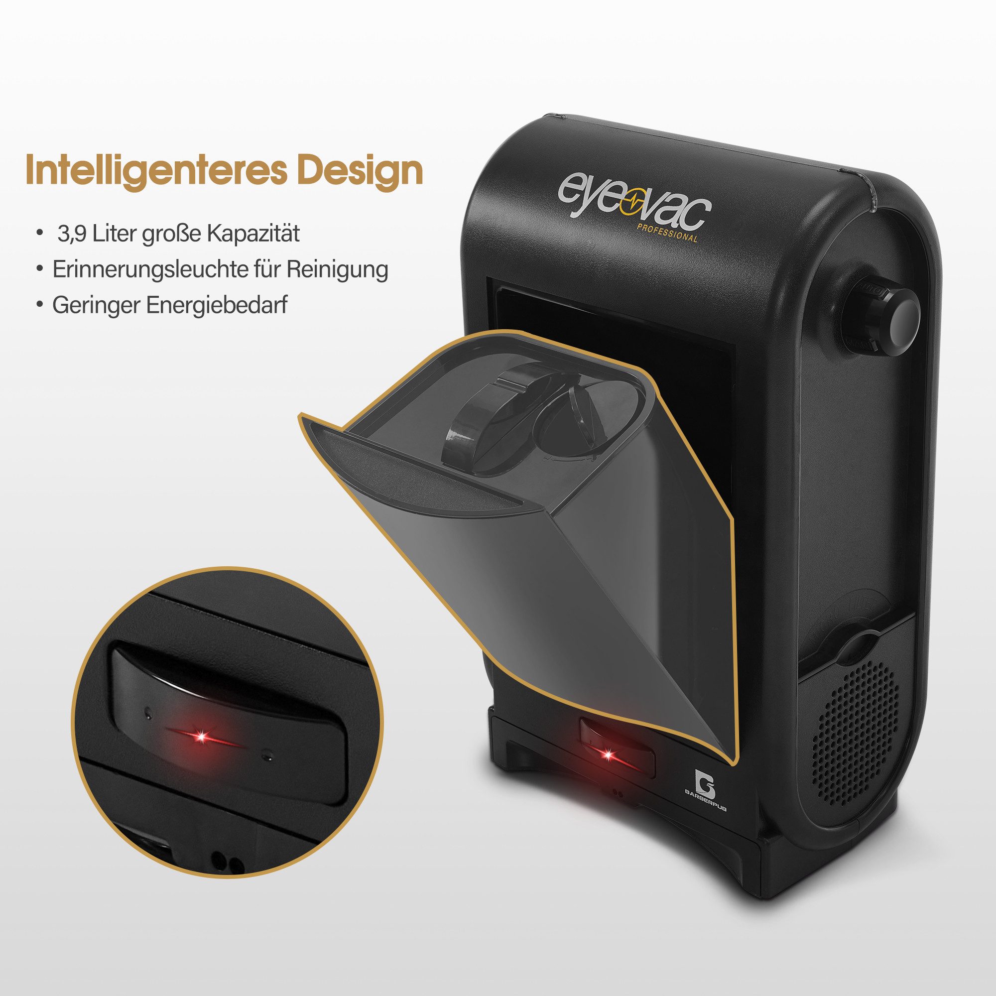 Barberpub Absauganlage BarberPub Automatischer Haarsauger Elektrisch 1400 W mit Sensor S200, leise(84 dB), Staubehälter mit 3,9 Liter, hohe Saugleistung – Bild 5 von 5