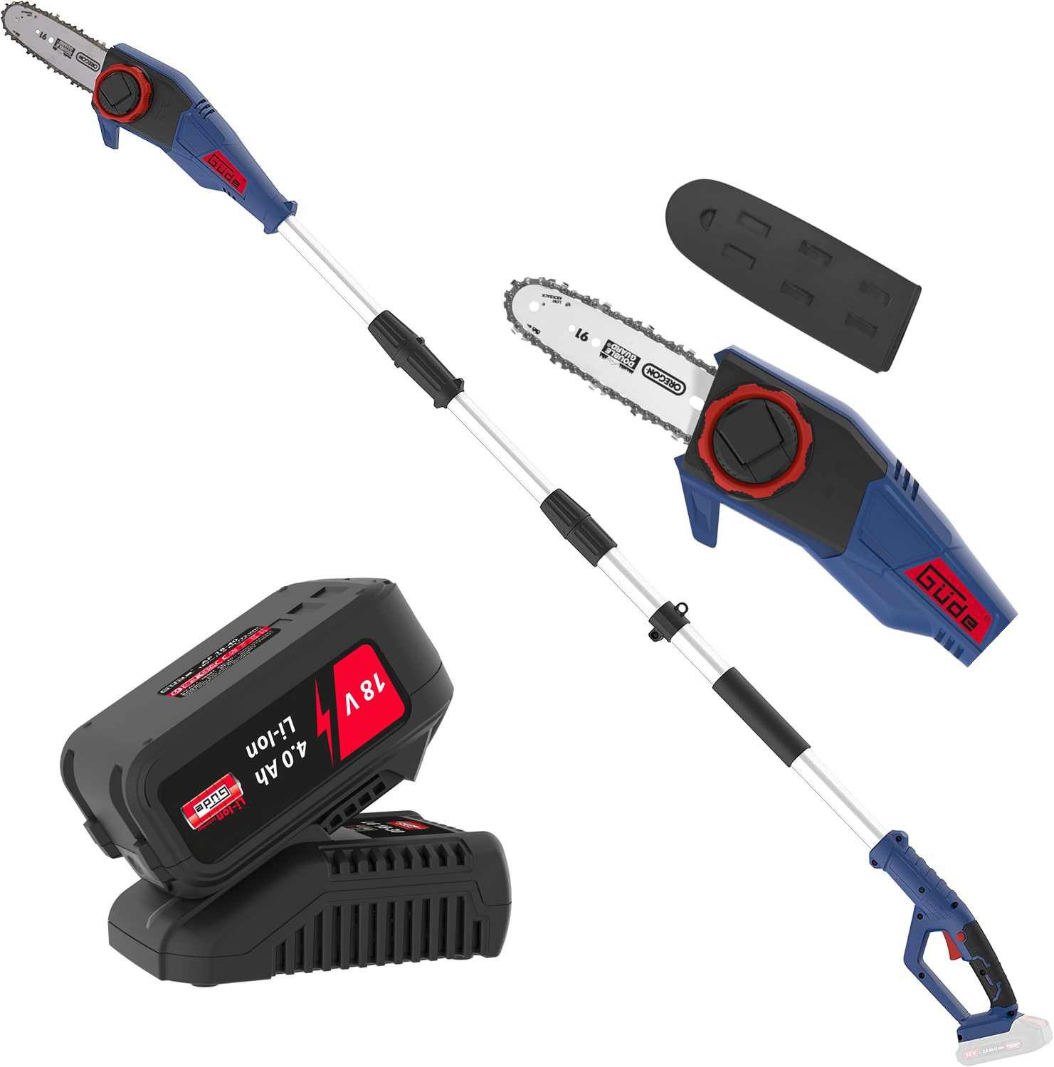 Güde Akku-Kettensäge GÜDE Teleskop Astkettensäge 18V Секатор AST 18-0 Akku 4.0 Ah