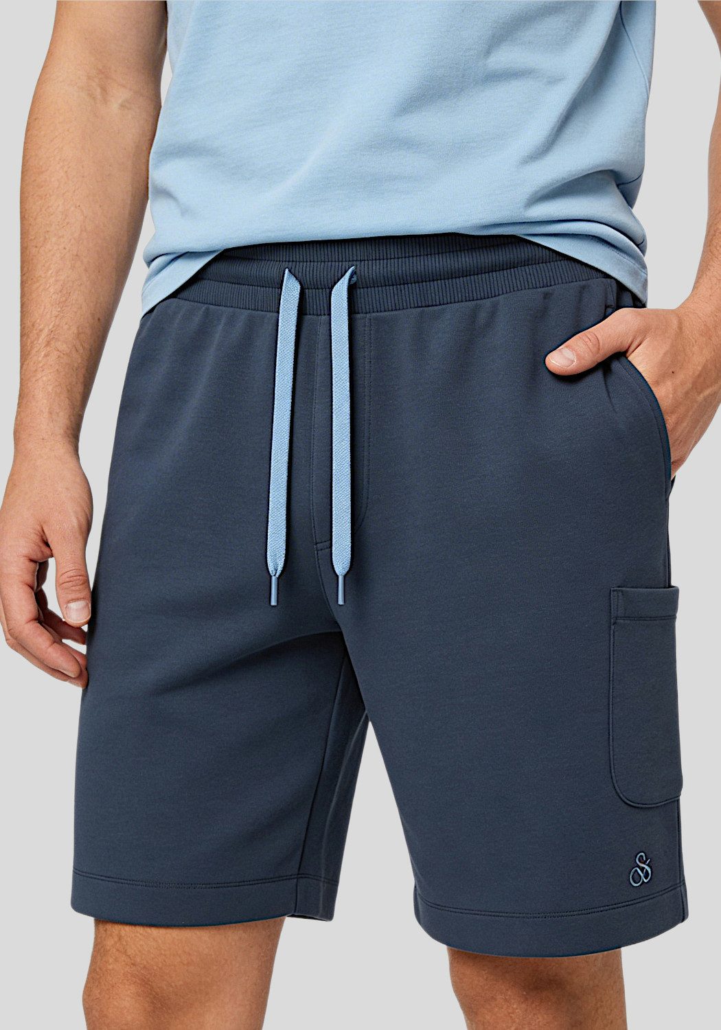 Scotch & Soda Sweatshorts Freizeitshorts Shorts mit Kordelzug, Eingrifftaschen stylisch und leicht mit Logostick
