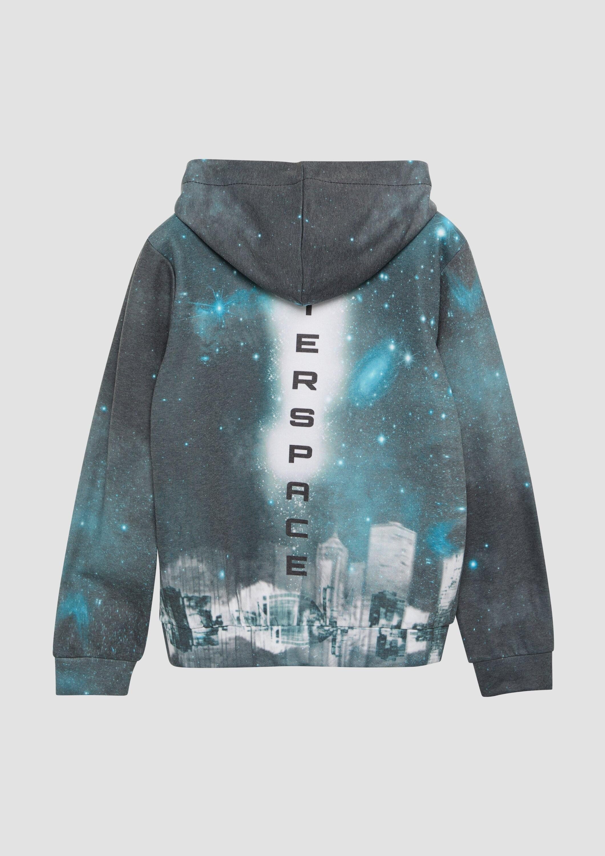 s.Oliver Sweatshirt Sweatshirt Hoodie mit All-over-Print
