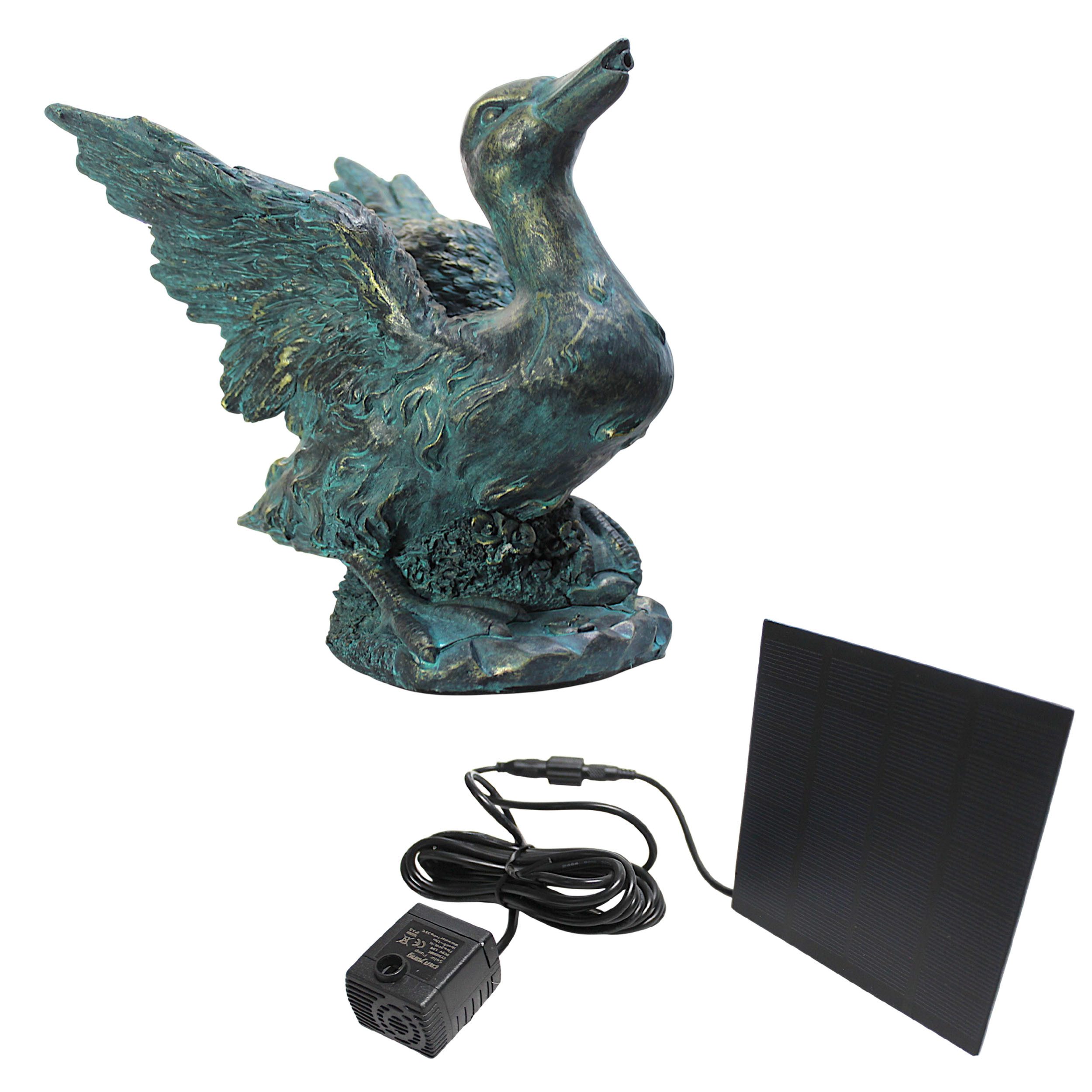 Arnusa Wasserspeier Solar Wasserspiel Teichfigur Ente günstig online kaufen