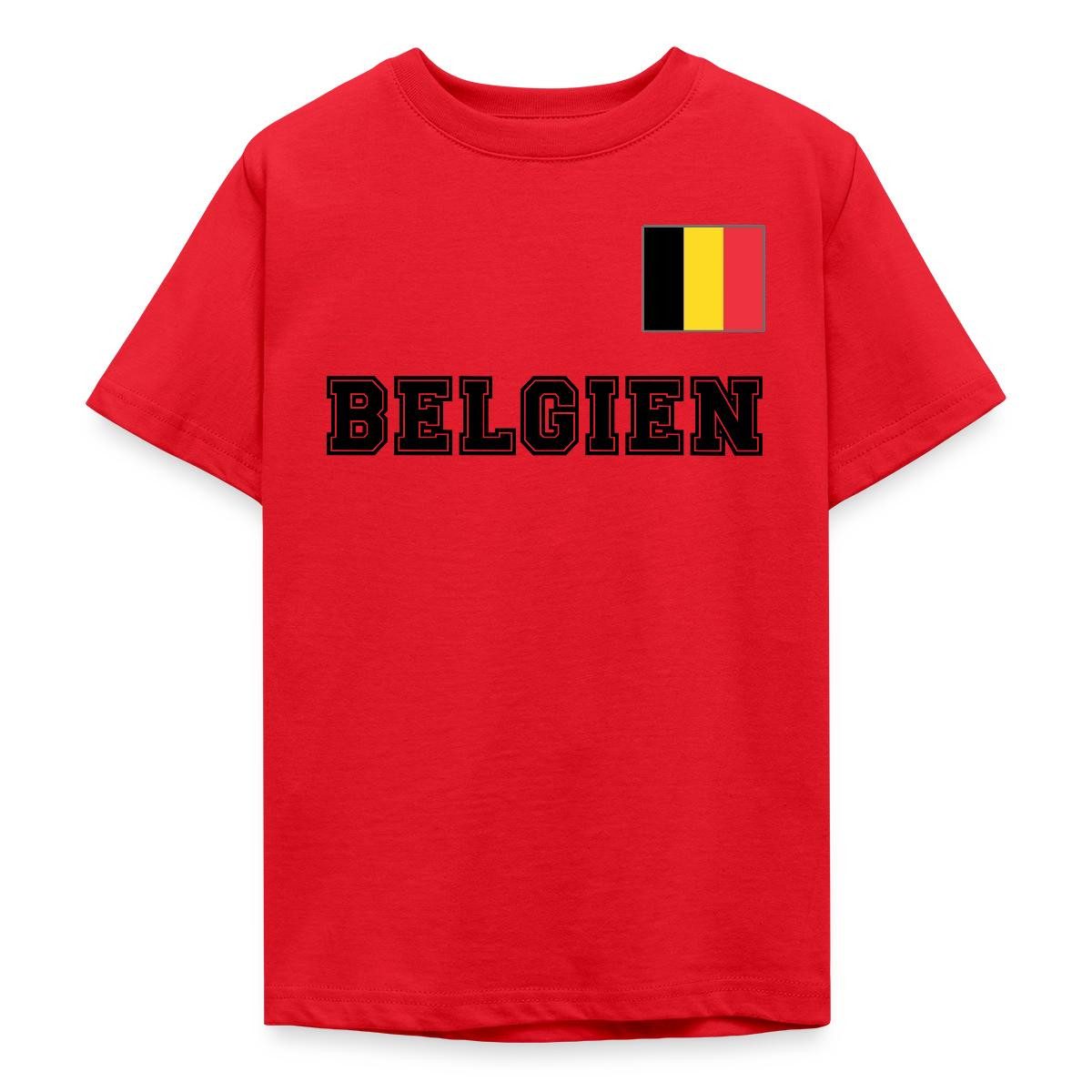 Spreadshirt T-Shirt Belgien Trikot, Belgien Fußball Teenager T-Shirt (1-tlg)
