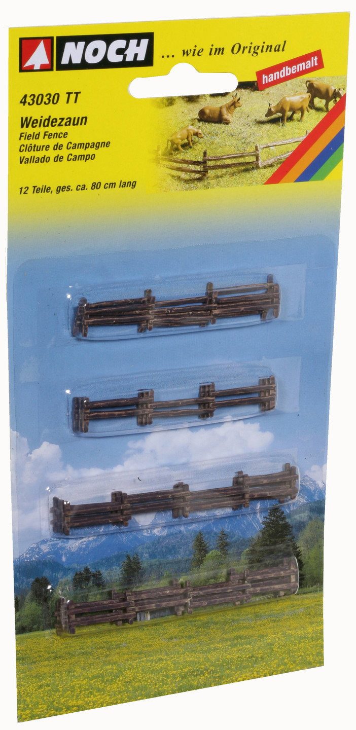 NOCH Dekofigur Weidezaun, aus Holz mit Handkolorierung, 12 Teile