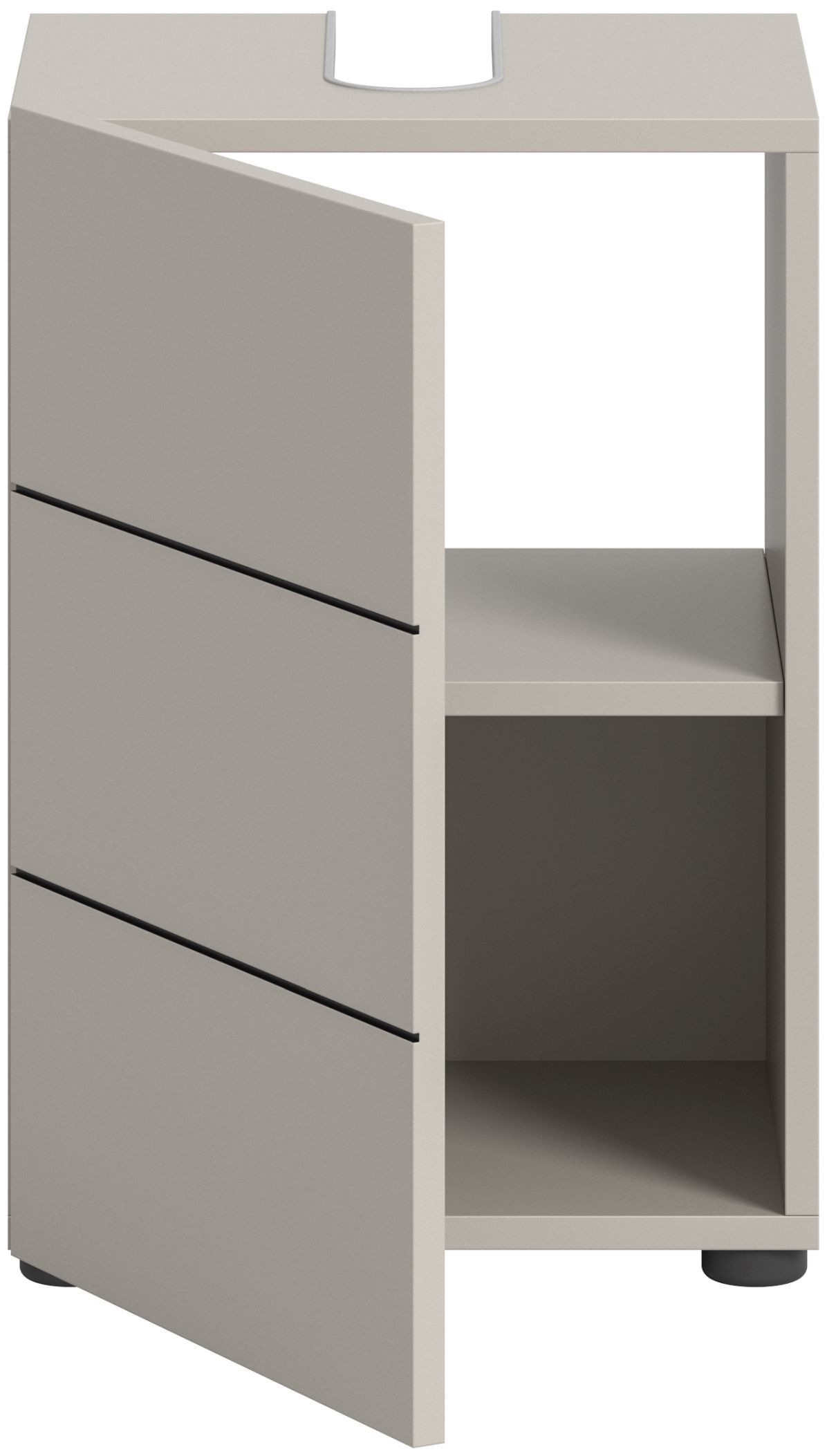 xonox.home Waschbeckenschrank in Kaschmir Nachbildung und schwarz B/H/T: 38x56x34 cm – Bild 3 von 5