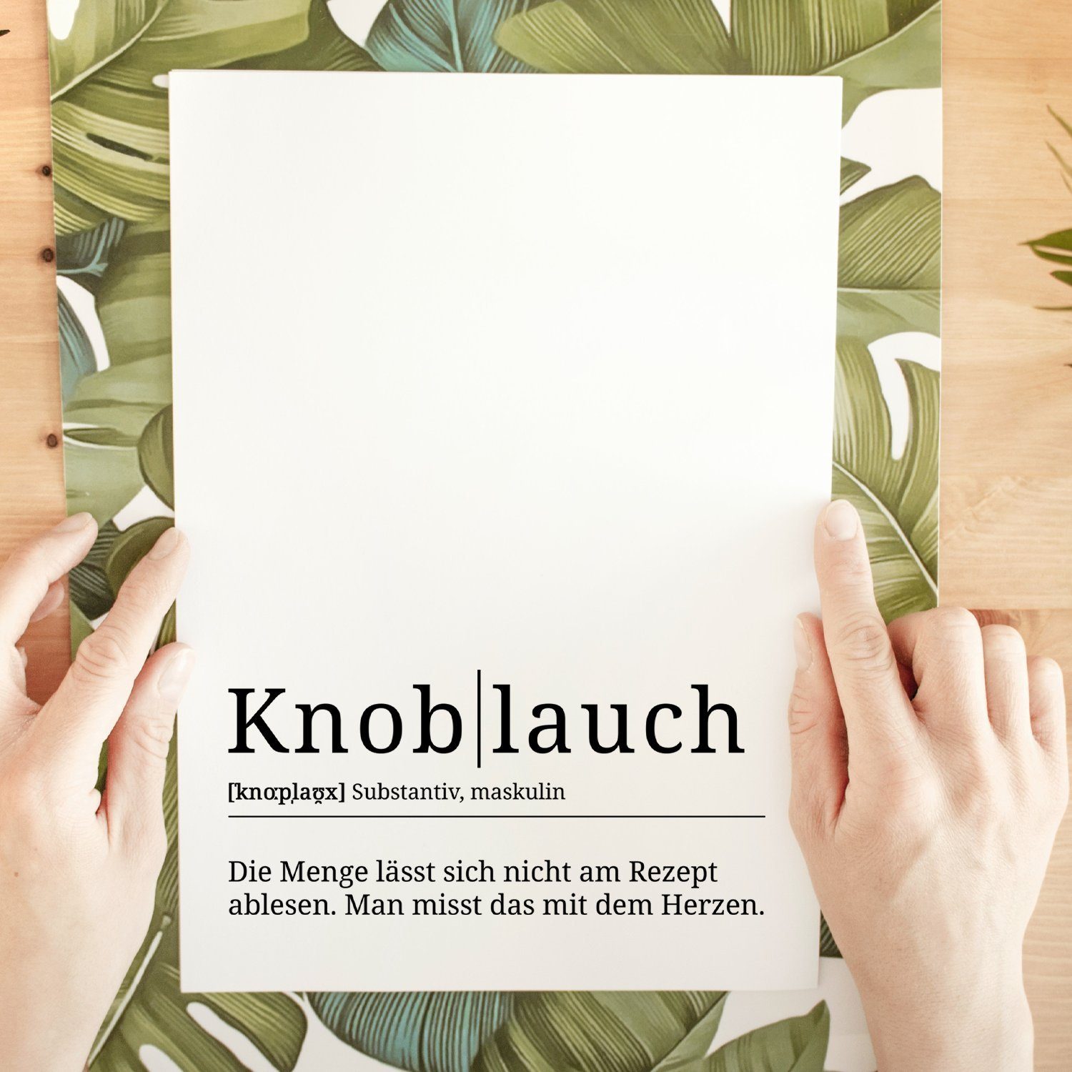 Tigerlino Poster Koch Definition Küche Wandbild Geschenk Knoblauch