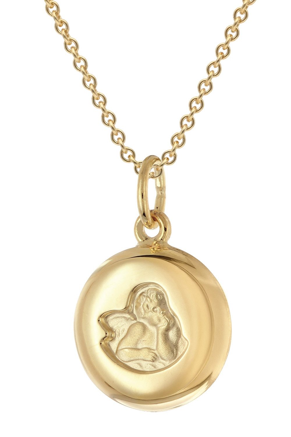trendor Kette mit Anhänger Engel-Anhänger Gold 333/8K Mit Vergoldeter Silberkette