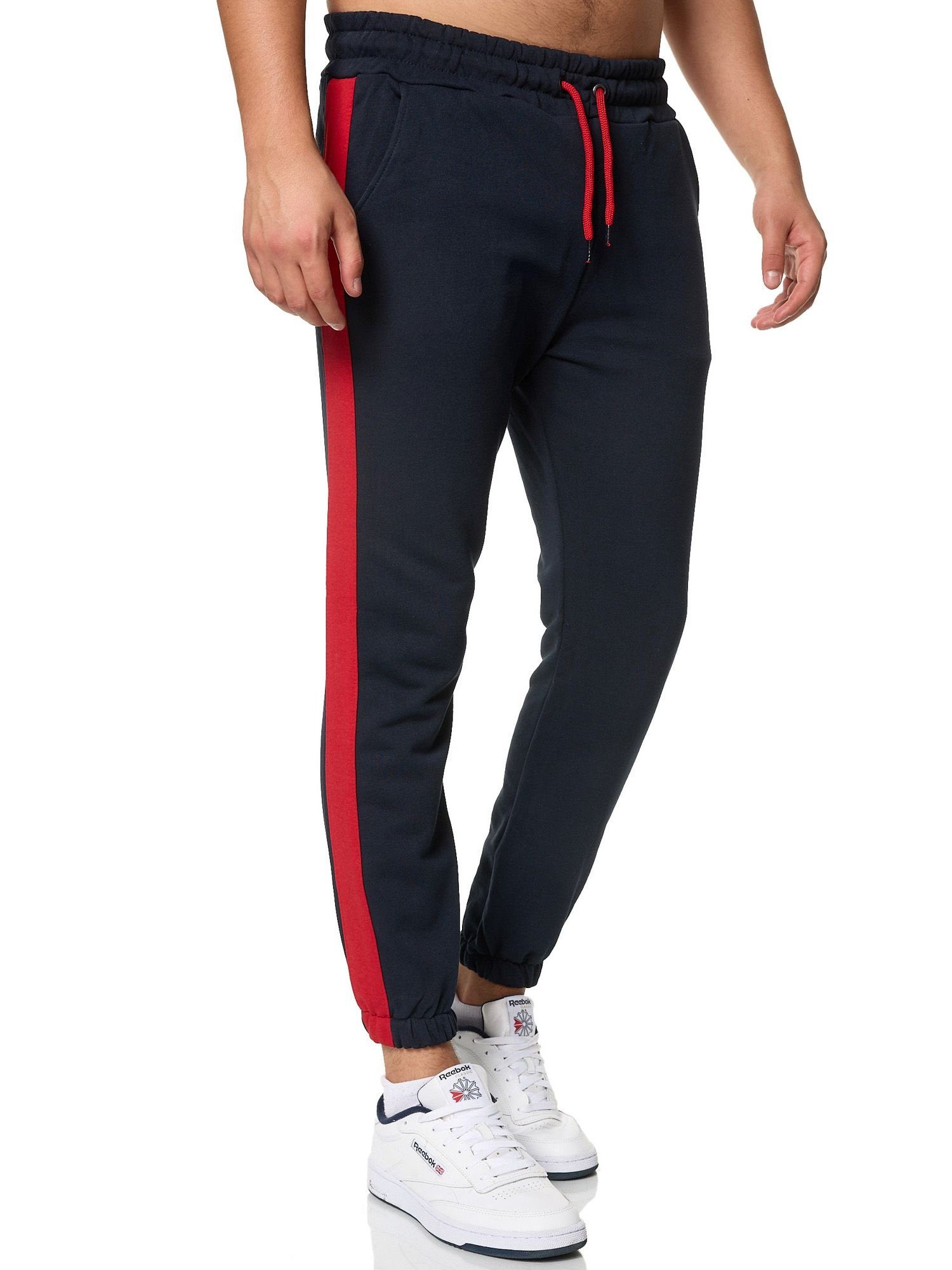 John Kayna Jogginghose Herren Sweatpants, Freizeit hose Navy Casual Sport Trainingshose 1-tlg) Fitness Männer Stripe Trainingshose Jogginghose Sweatpants (Sporthose