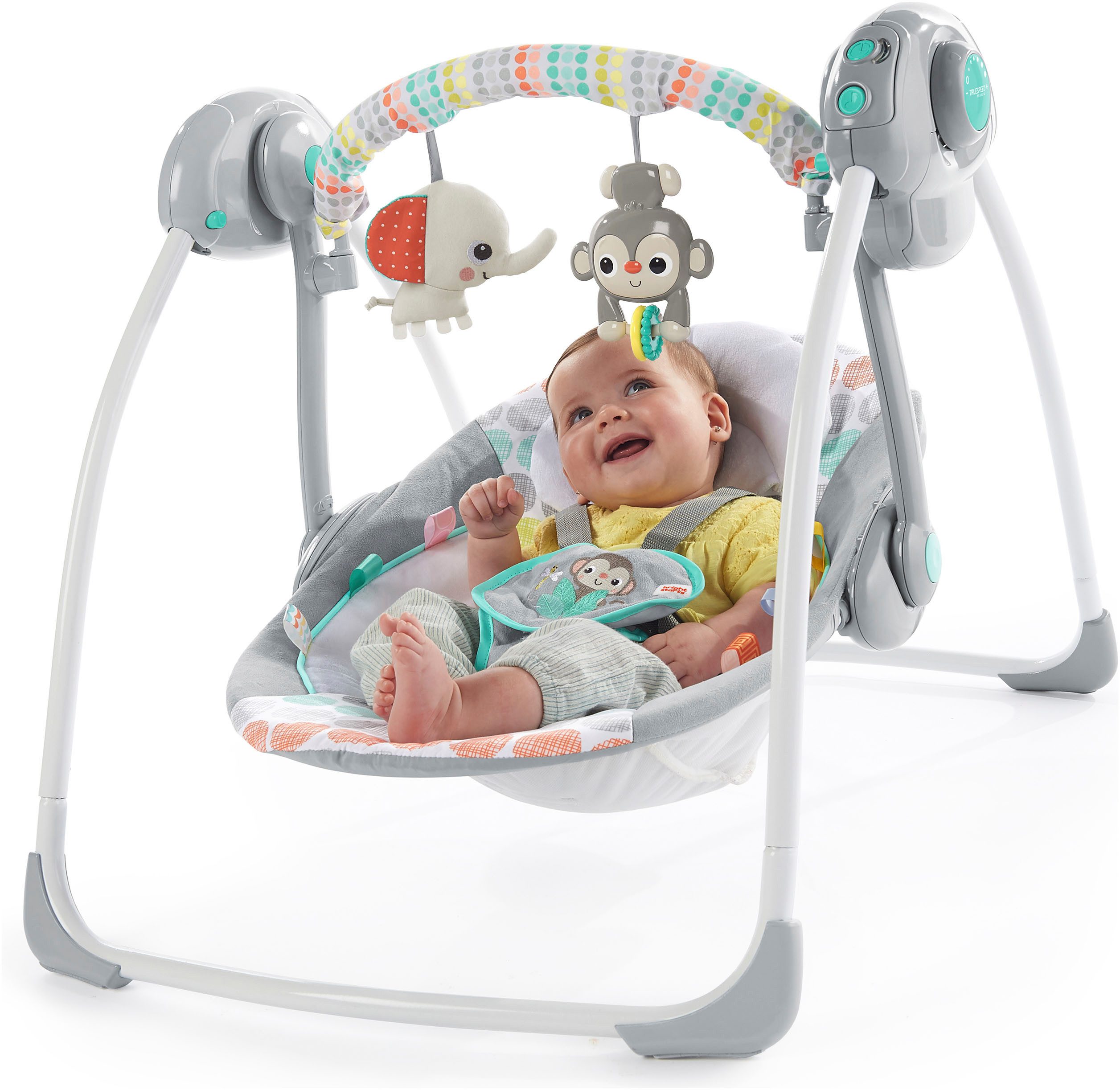 Bright Starts Baby Bouncer Whimsical Wild Portable Swing, with sound effect