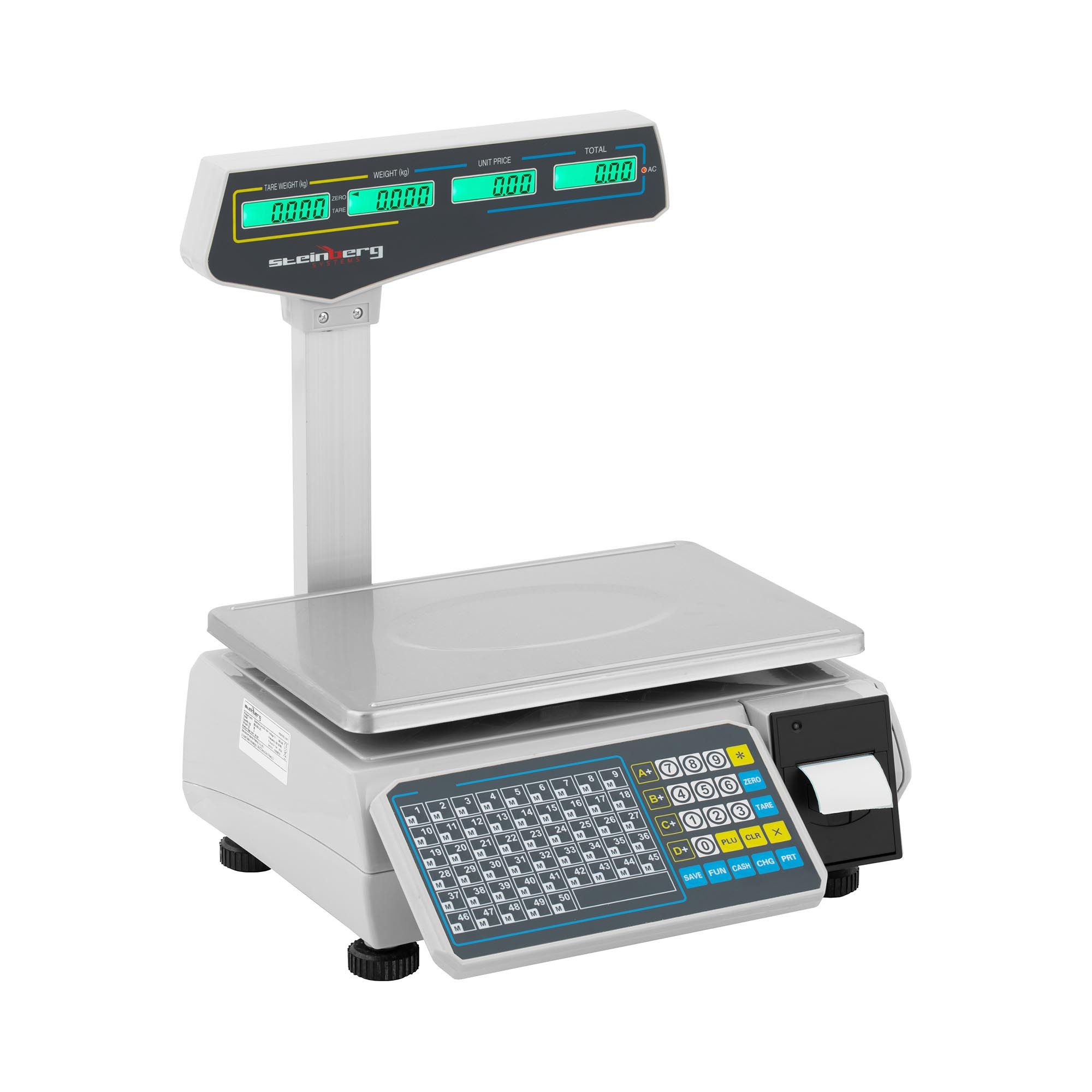 Steinberg Systems Präzisionswaage Kontrollwaage 30kg/ 15g Preisrechenfunktion Etikettendruck Hochanzeige