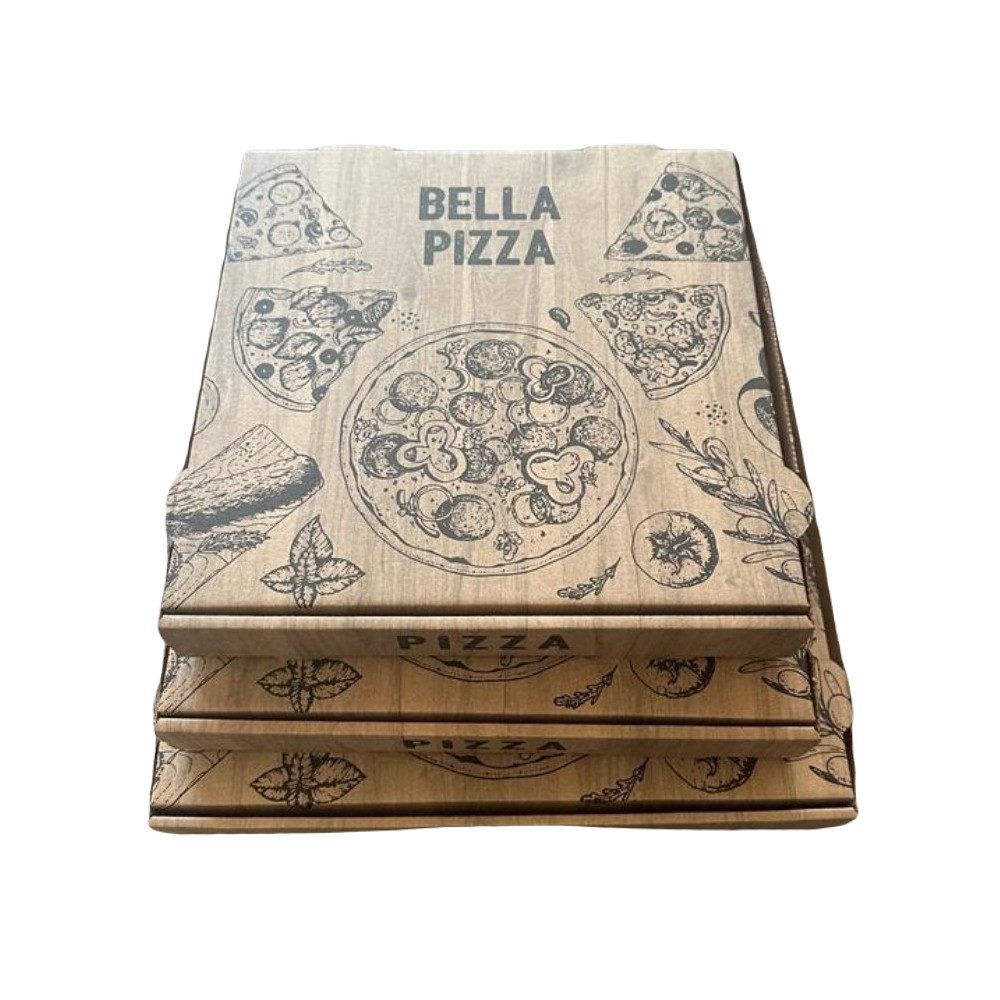 SWS Karton Pizzakarton/-boxen 32x32x4cm Bella Pizza „FRANCIA“ 100 Stk., Pappkarton