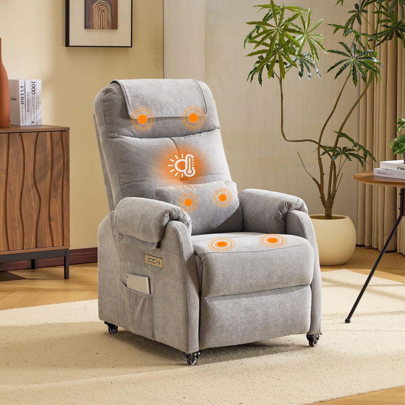 VINGLI Relaxsessel Fernsehsessel, TV-Sessel, 2/6 Punkte Massage & Wärmefunk günstig online kaufen