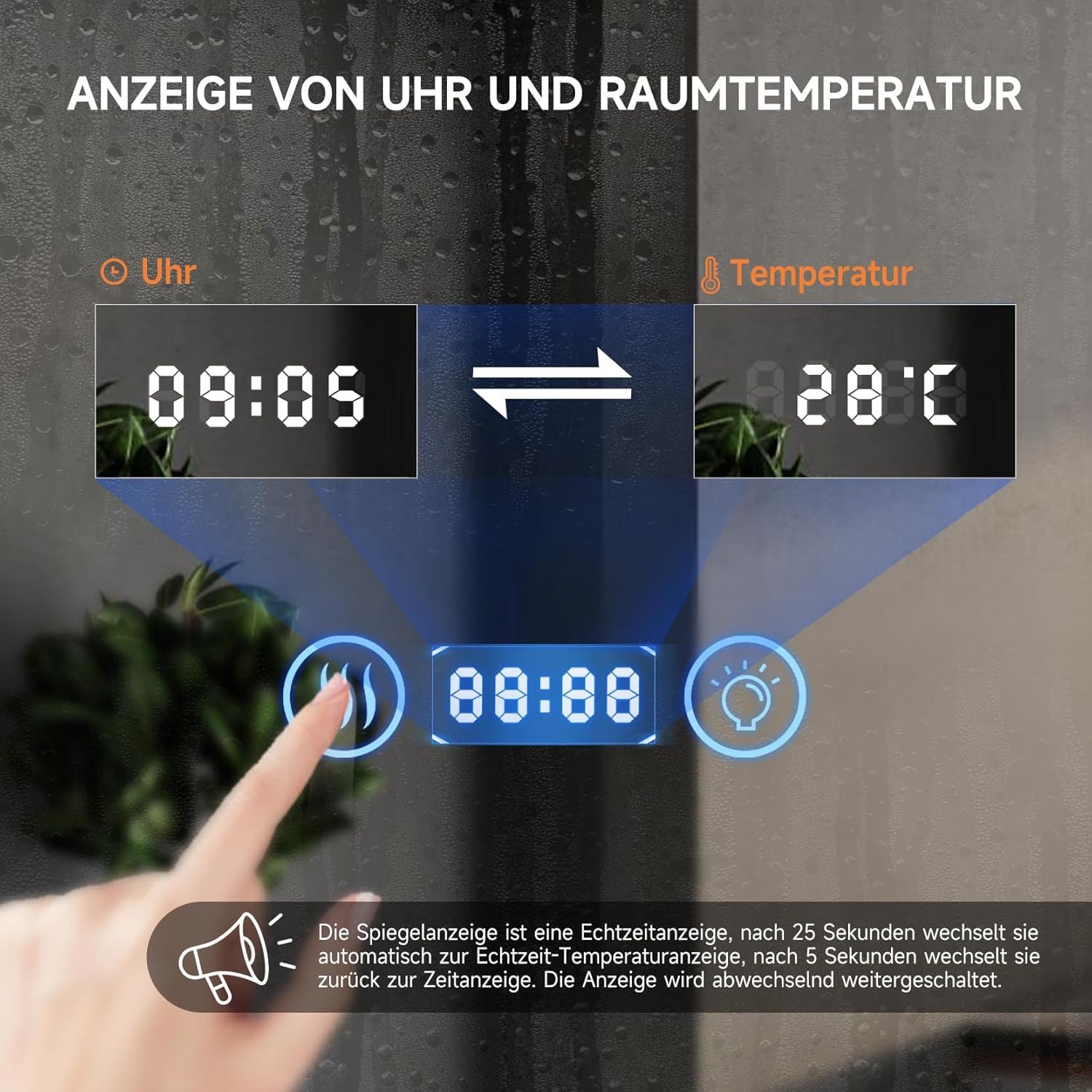 YOLEO Badspiegel LED Badezimmerspiegel Spiegel Wandspiegel günstig online kaufen