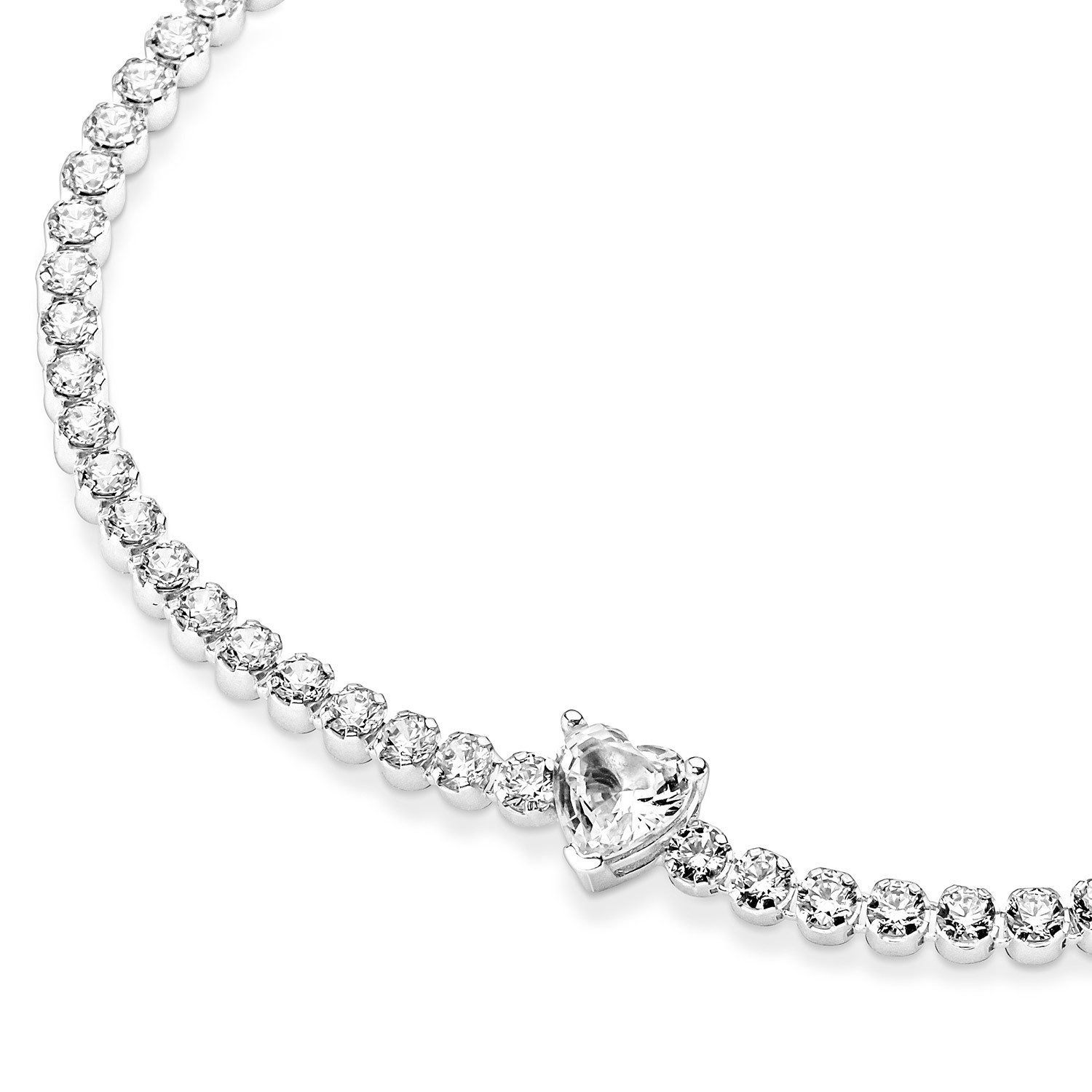 Pandora Tennisarmband Funkelndes Herz Silber günstig online kaufen