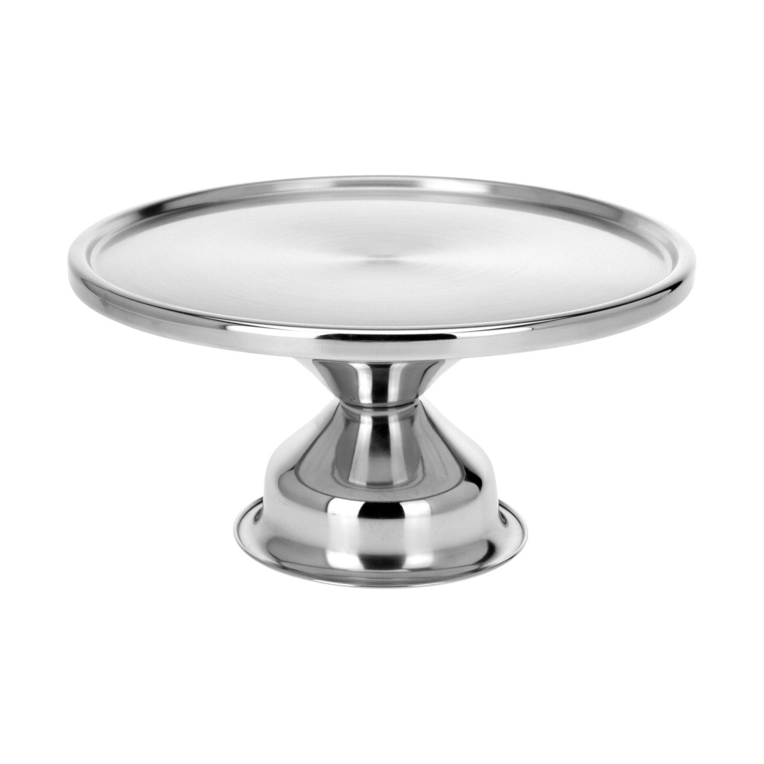 Mojawo Laptop Tablett Drehbare Kuchenplatte Tortenständer Servierplatte Ø33xH8cm Edelstahl, Edelstahl