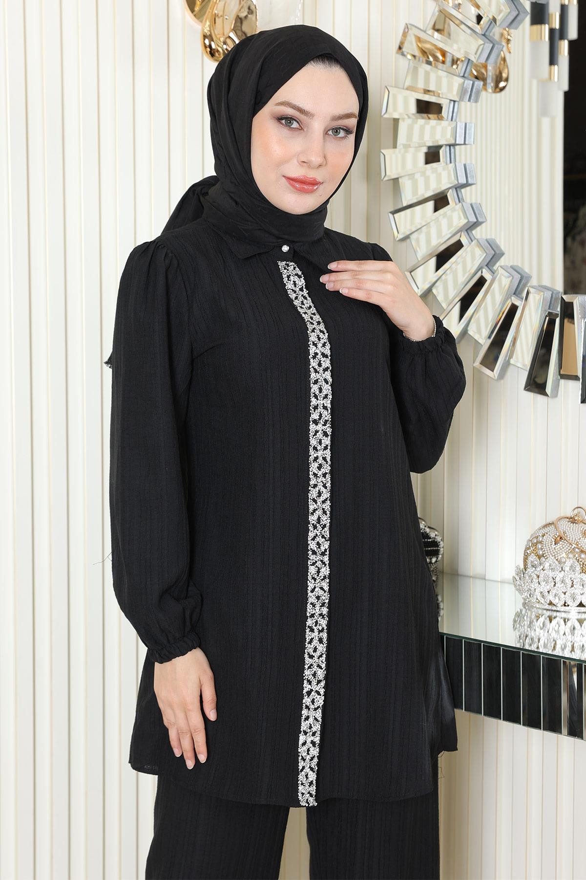 MODAMİHRAM Blusentop KleidStein Detail Anzug günstig online kaufen