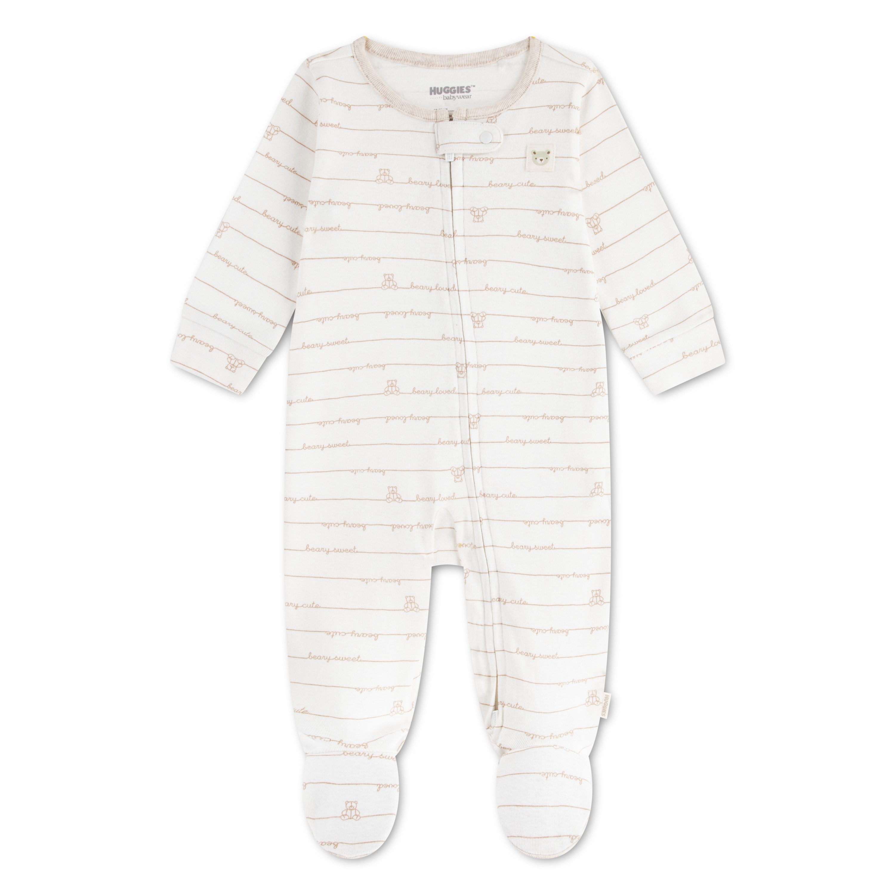 HUGGIES babywear Overall HUGN FOOTED COVERALL Langarm mit Füßen-durchgehener Reißverschluss-Allover-Print-unisex