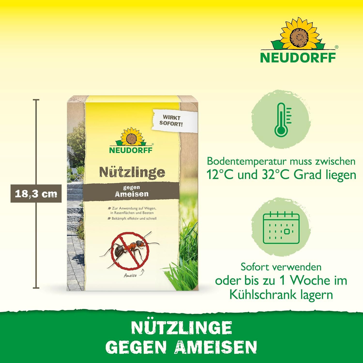 Neudorff Nematoden Nützlinge gegen Ameisen SF-Nematoden, Biologische Ameisenbekämpfung, frei von chemischen Insektiziden