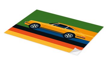 Posterlounge Wandfolie Bo Lundberg, Orange vintage sports car side, Lounge Digitale Kunst