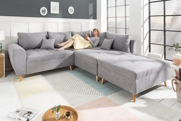 riess-ambiente Ecksofa SCANDINAVIA 250cm hellgrau, 2 Teile, mit Kissen