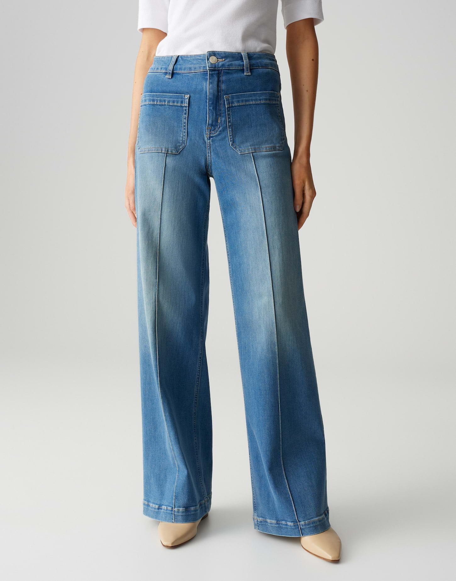 OPUS PANTS Palazzohose MELLY GROOVE Mid Rise aus Spanish Cotton Mix günstig online kaufen