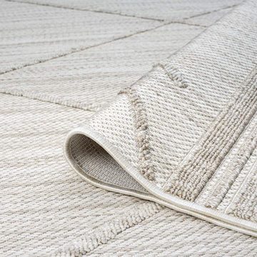 Teppich CLASICO 8931, Carpet City, rund, Höhe: 11 mm, Kurzflor, Hochtief-Muster/ 3D-Effekt Rauten, Wohnzimmer