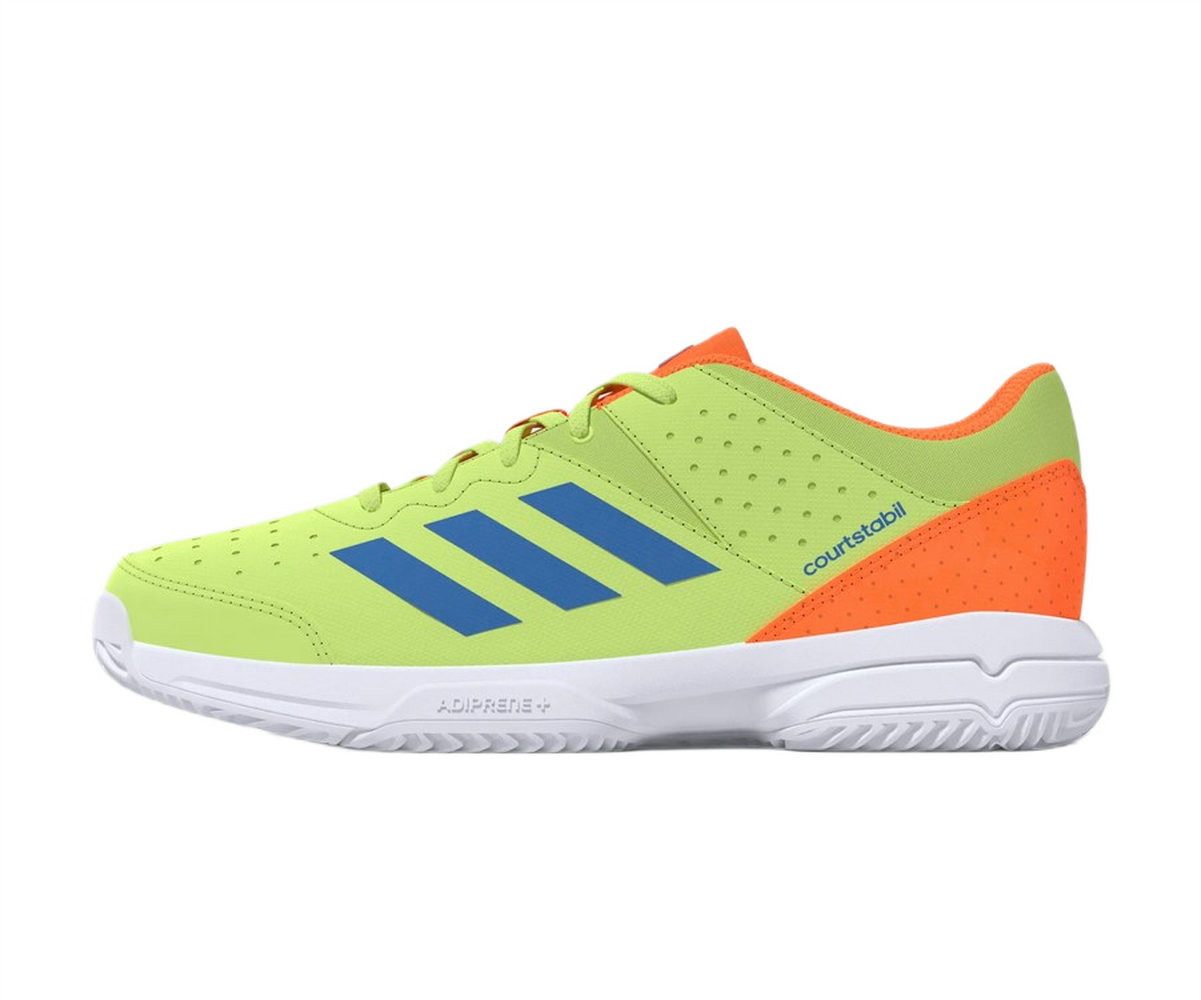 adidas Performance Hallen-Indoorschuhe Court Stabil grün/orange Kinder Badmintonschuh