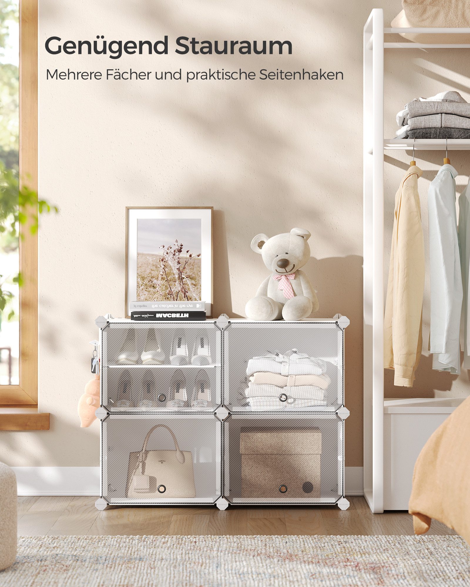 SONGMICS Schuhregal Schuhschrank, 4/6/8/10/12 Fächern mit Türen für Flur, I günstig online kaufen