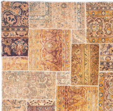 Teppich Patchwork - 301 x 241 cm - mehrfarbig, morgenland, rechteckig, Höhe: 7 mm, Wohnzimmer, Handgeknüpft, Einzelstück mit Zertifikat