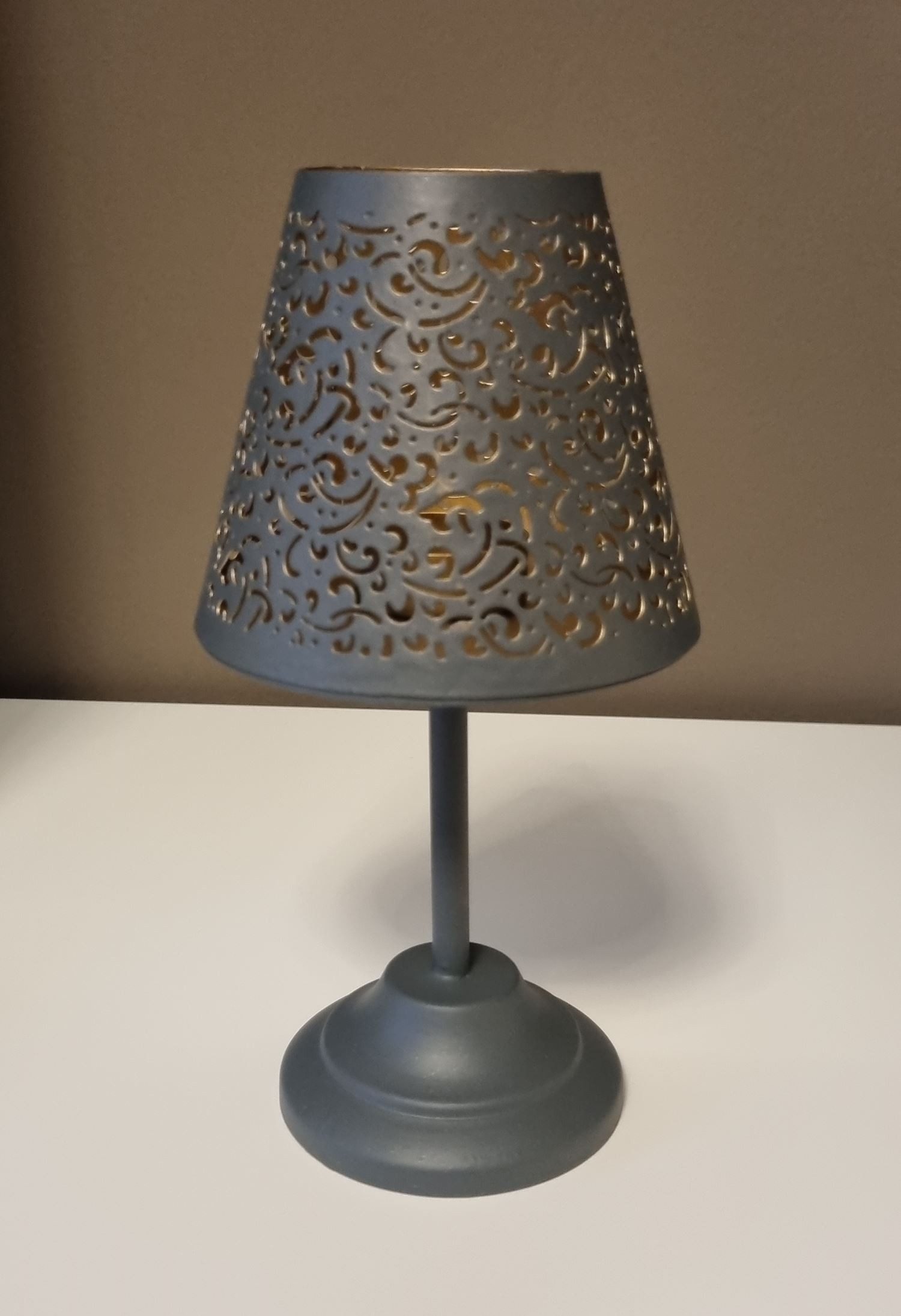 Ambiente Haus Teelichthalter Teeliicht-Lampe in Grau - (H) 24 cm (1 St) – Bild 2 von 4
