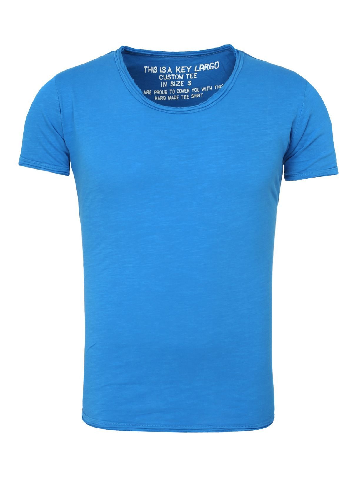 Key Largo T-Shirt Bread vintage Look uni Basic T00621 Rundhalsauschnitt unifarben kurzarm slim fit