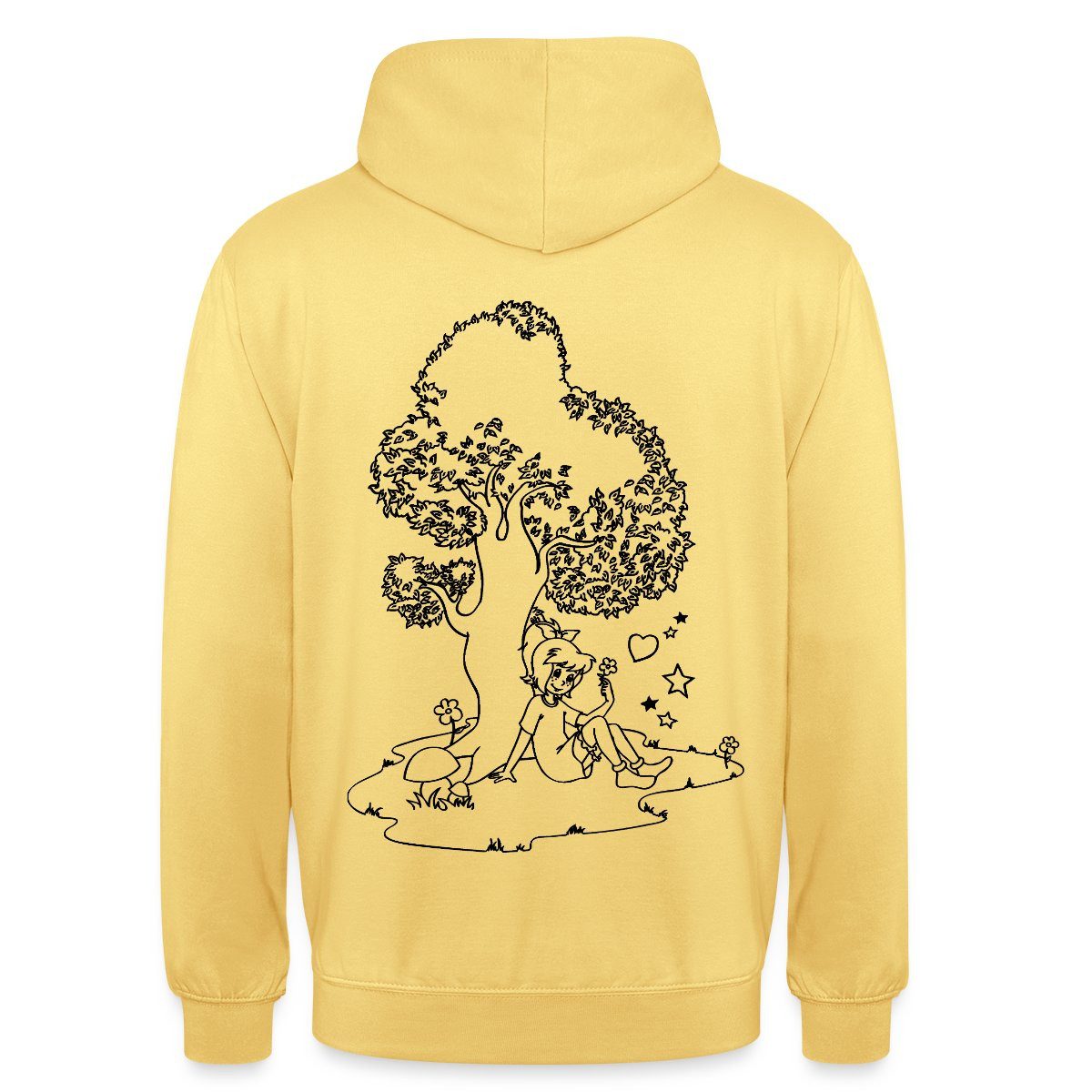 Spreadshirt Hoodie Bibi Blocksberg Mit Bibi Und Großem Baum Unisex Hoodie (1-tlg) Unisex-Schnitt: Sitzt bei Männern körpernah, bei Frauen weit