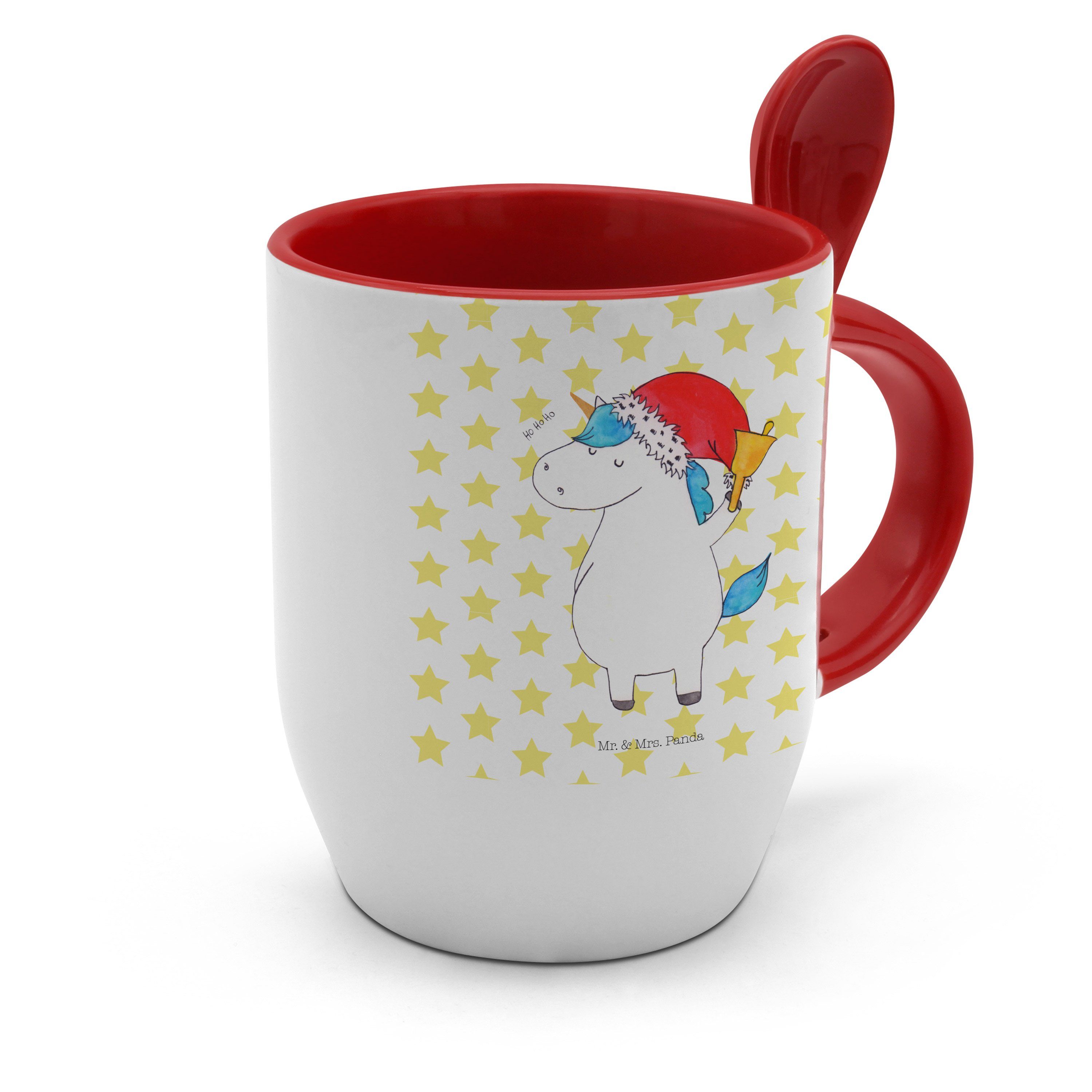 Weiß Weihnachtsmann Tasse Pegasus, mit Spruch, Panda & Einhorn Mrs. - Keramik Tasse Geschenk, Mr. -