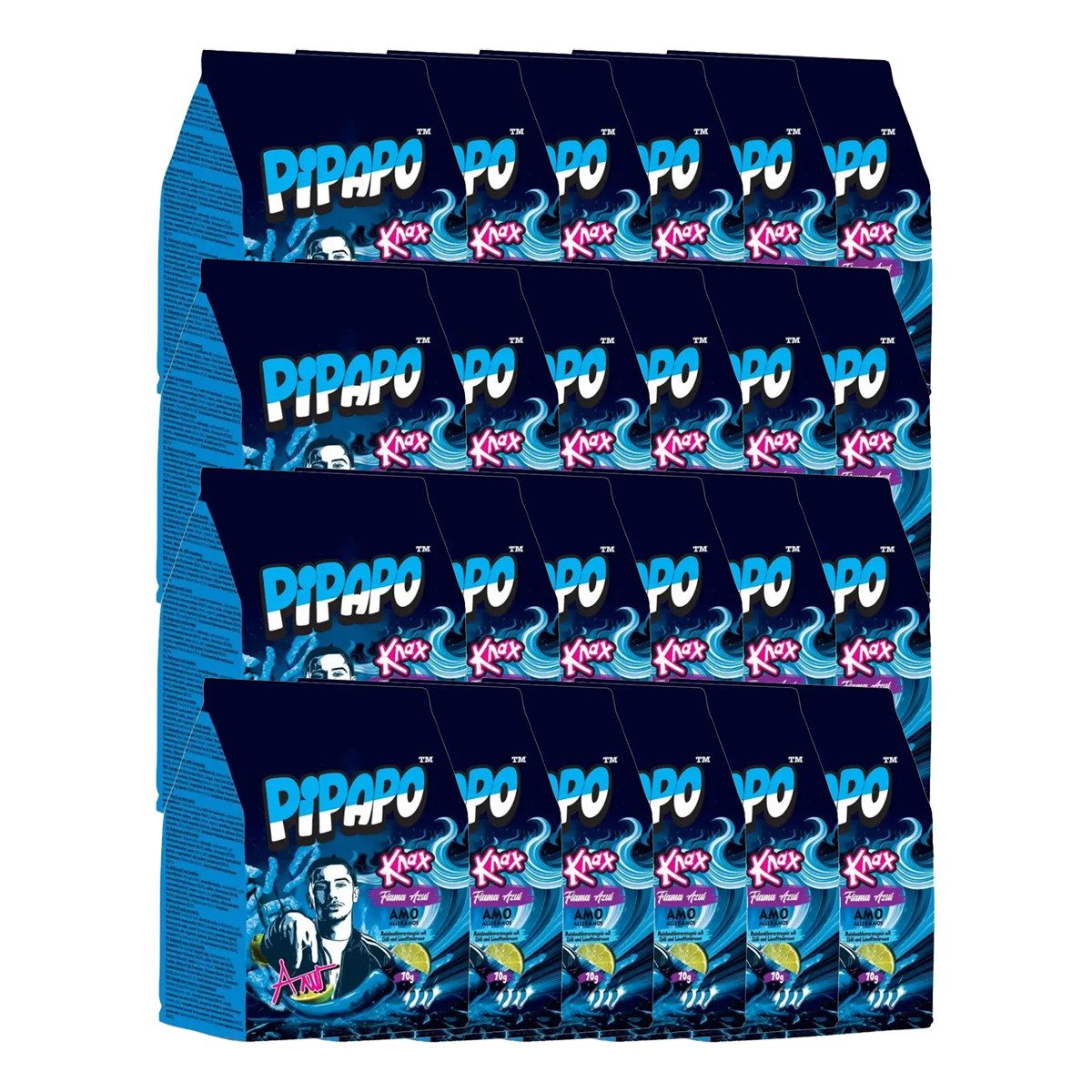 PIPAPO Knabberei, Pipapo Knax Mais Chips Chili Flama Azul Maiserzeugnis 70g 24er Pack