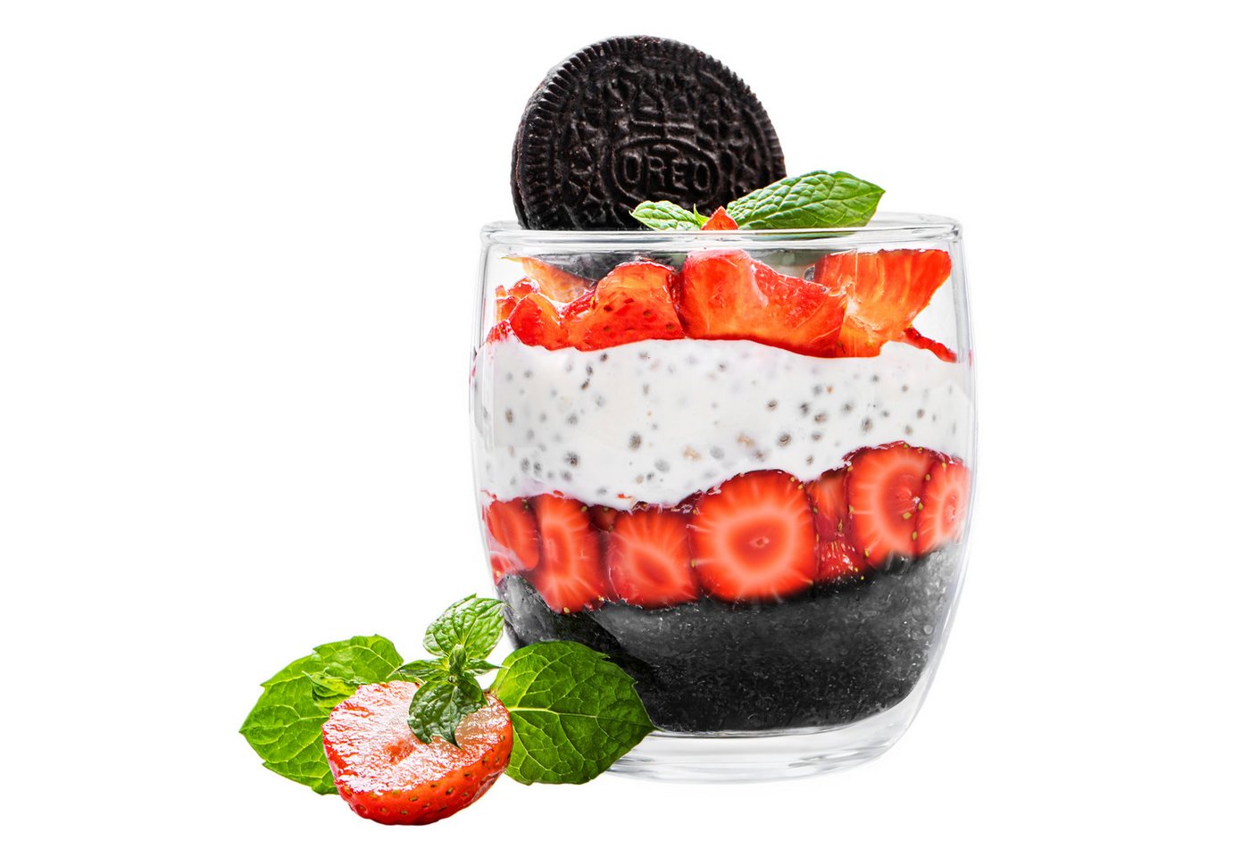 KONZEPT Dessertschale Dessertgläser Set aus Glas, große Gläser für Nachtisch, (12-tlg), glas, 225 ml