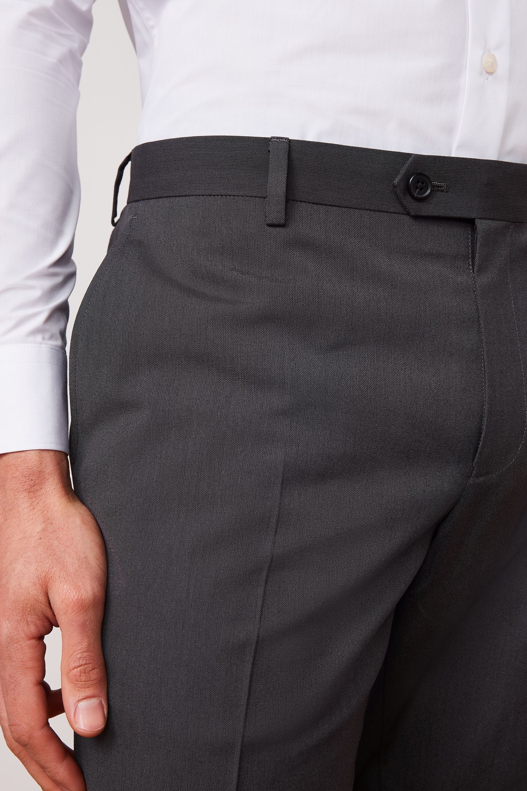 Anzug: Anzughose Fit Charcoal Hose (1-tlg) Next Slim Grey