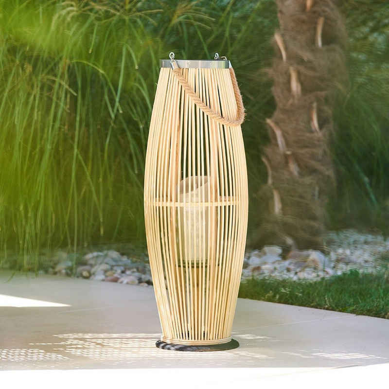Home-trends24.de Kerzenlaterne Kerzenhalter Bambus Windlicht Kerzenlaterne Garten Terrasse