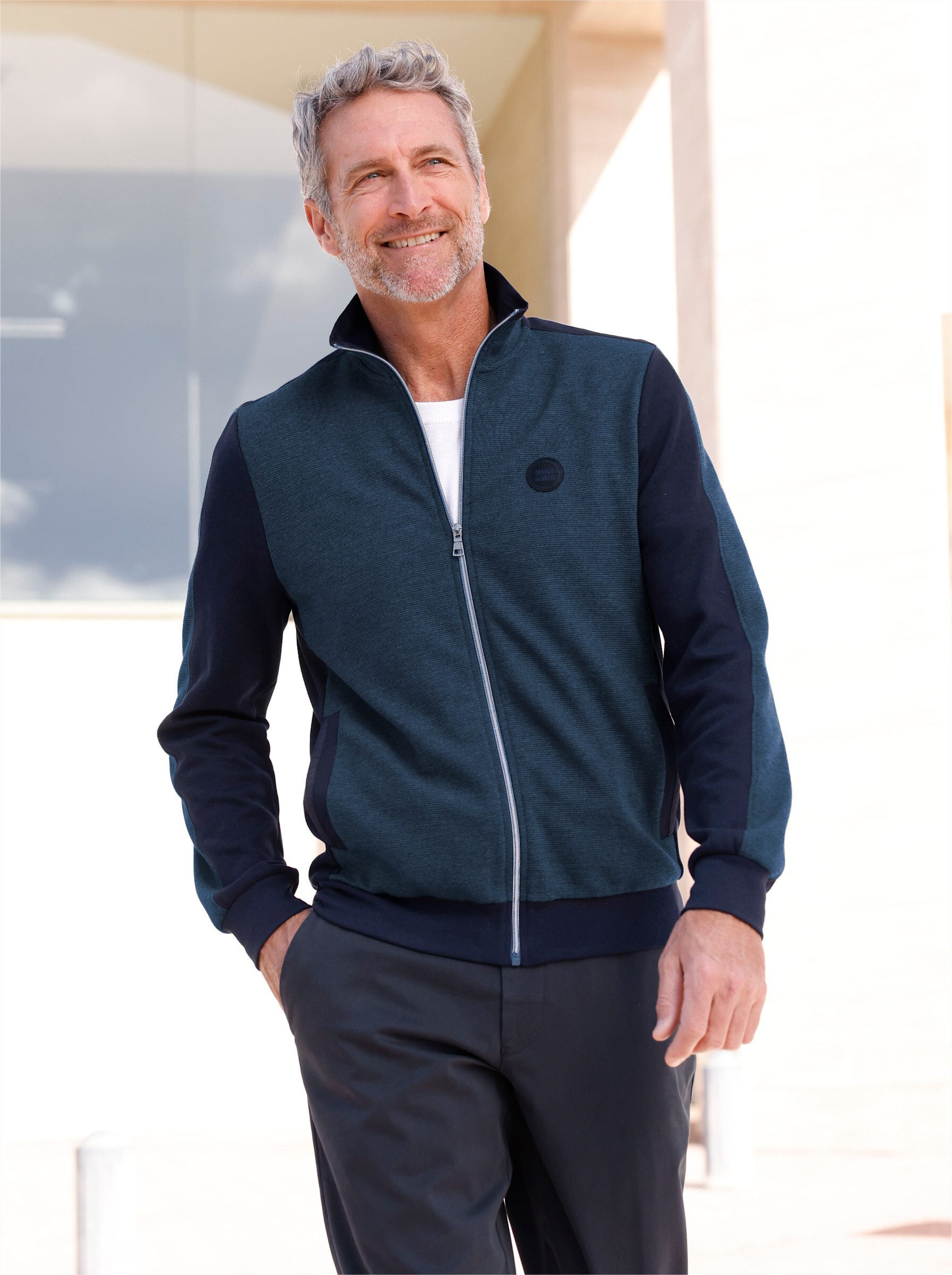 Witt T-Shirt Sweatjacke Langarm Rippoptik