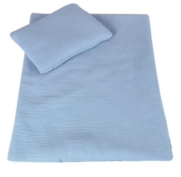 Babydecke BabyLux Babydecke Musselin Kinderwagendecke Kuscheldecke 75x60cm, BabyLux, Blau