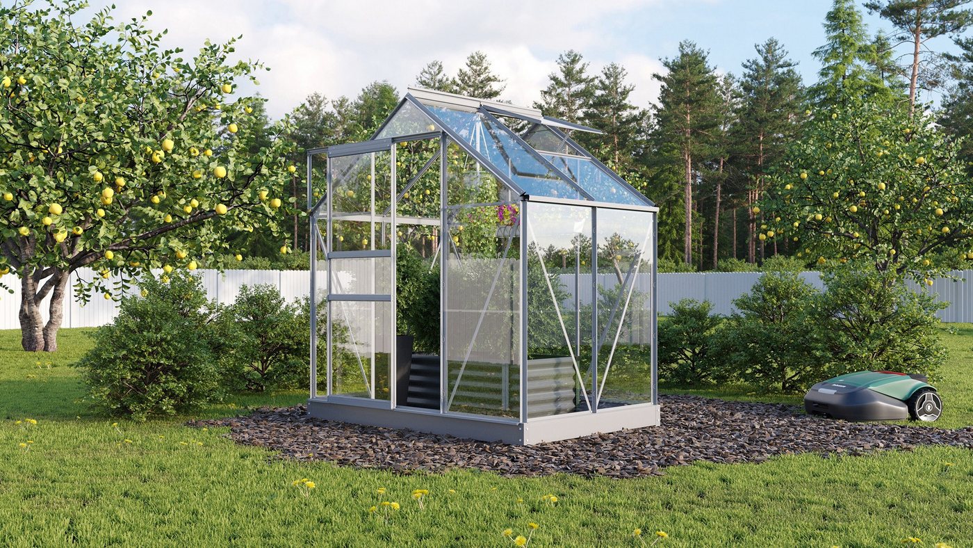 Thumbnail - Vitavia Gewächshaus Planet 2500 ESG 3 mm, alu - Set L130 x B1950 x H 2070 mm