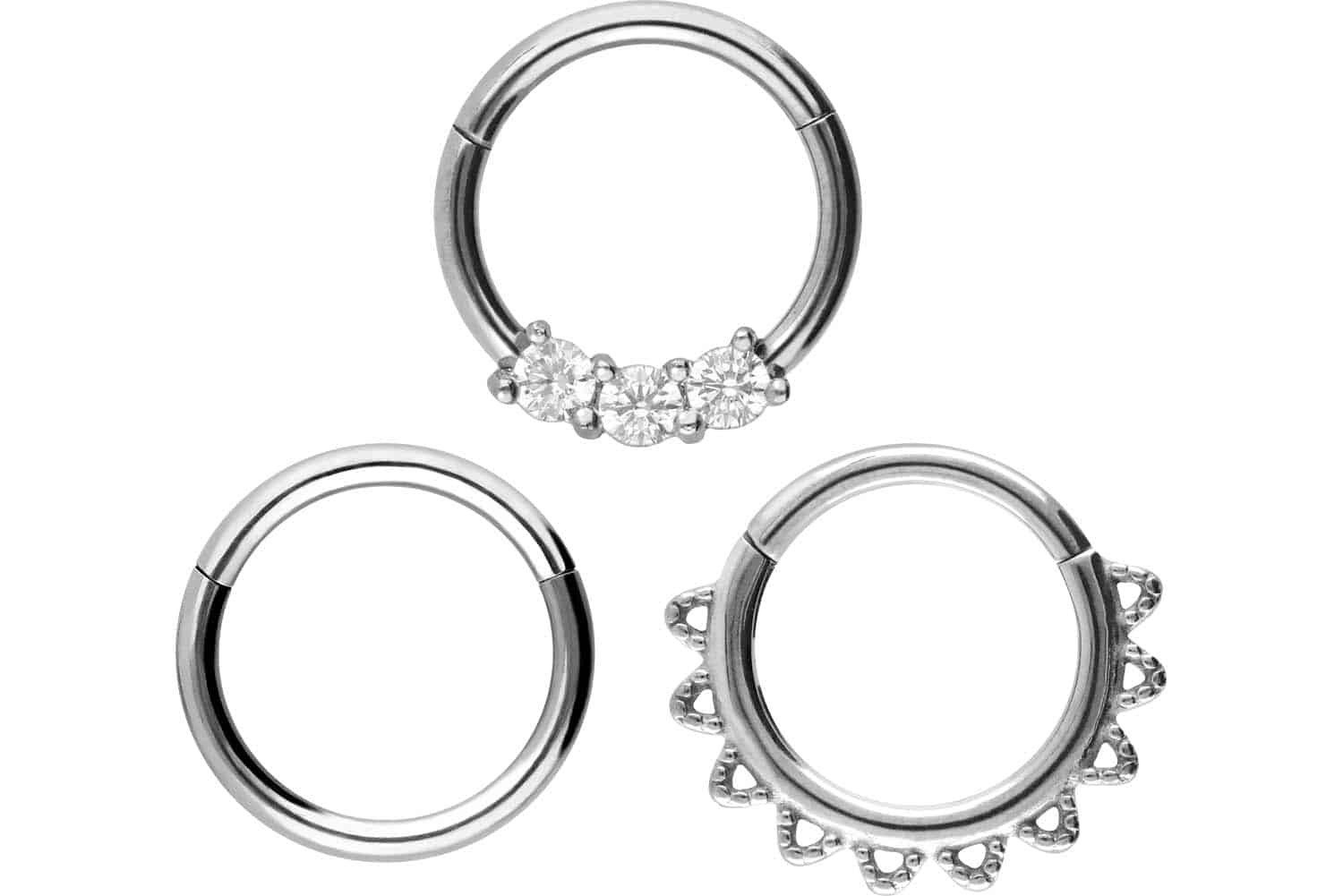 Piercing-Set SET Chirurgenstahl Segmentring Clicker MIX