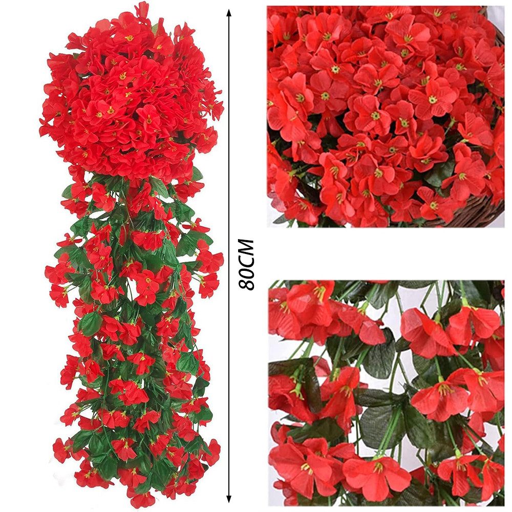 Kunstpflanze 2 Stück Künstlich Hängende Blumen, Blauregen Efeublumen Glyzinien, TUWENA, Kunstblumen Veilchen Hgende Blumen für Außen Innen Hochzeit Terrasse
