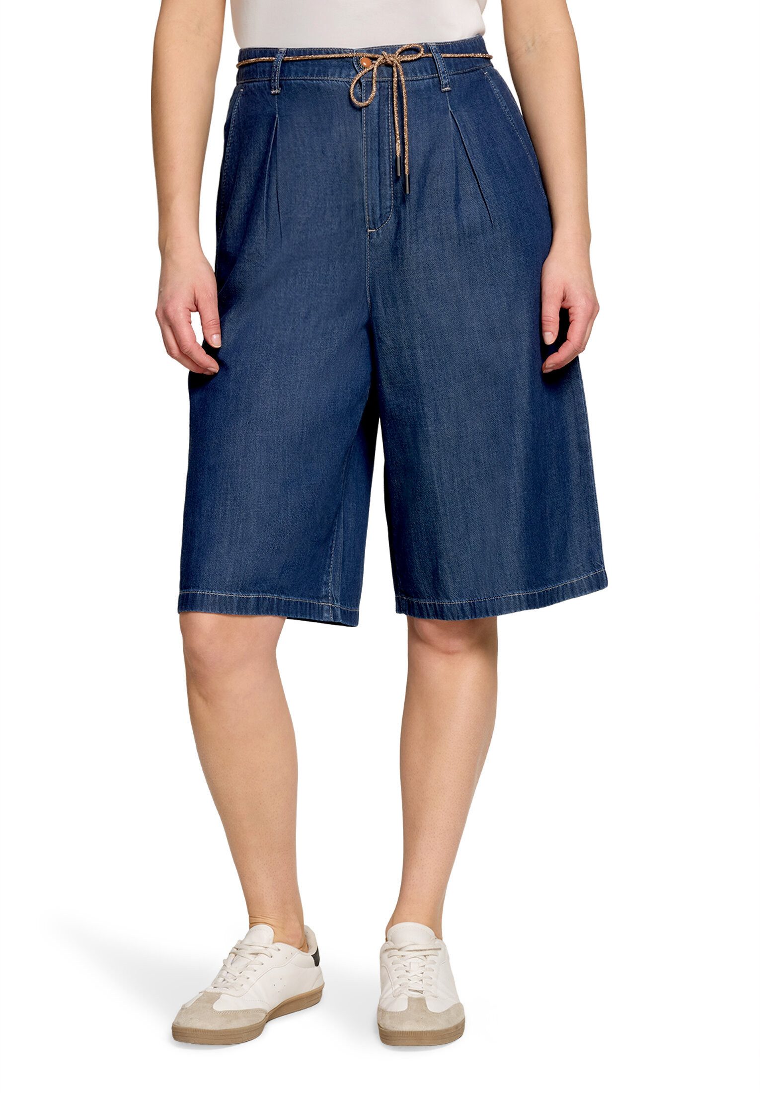 Cartoon Bermudas Damen mit Bindegürtel