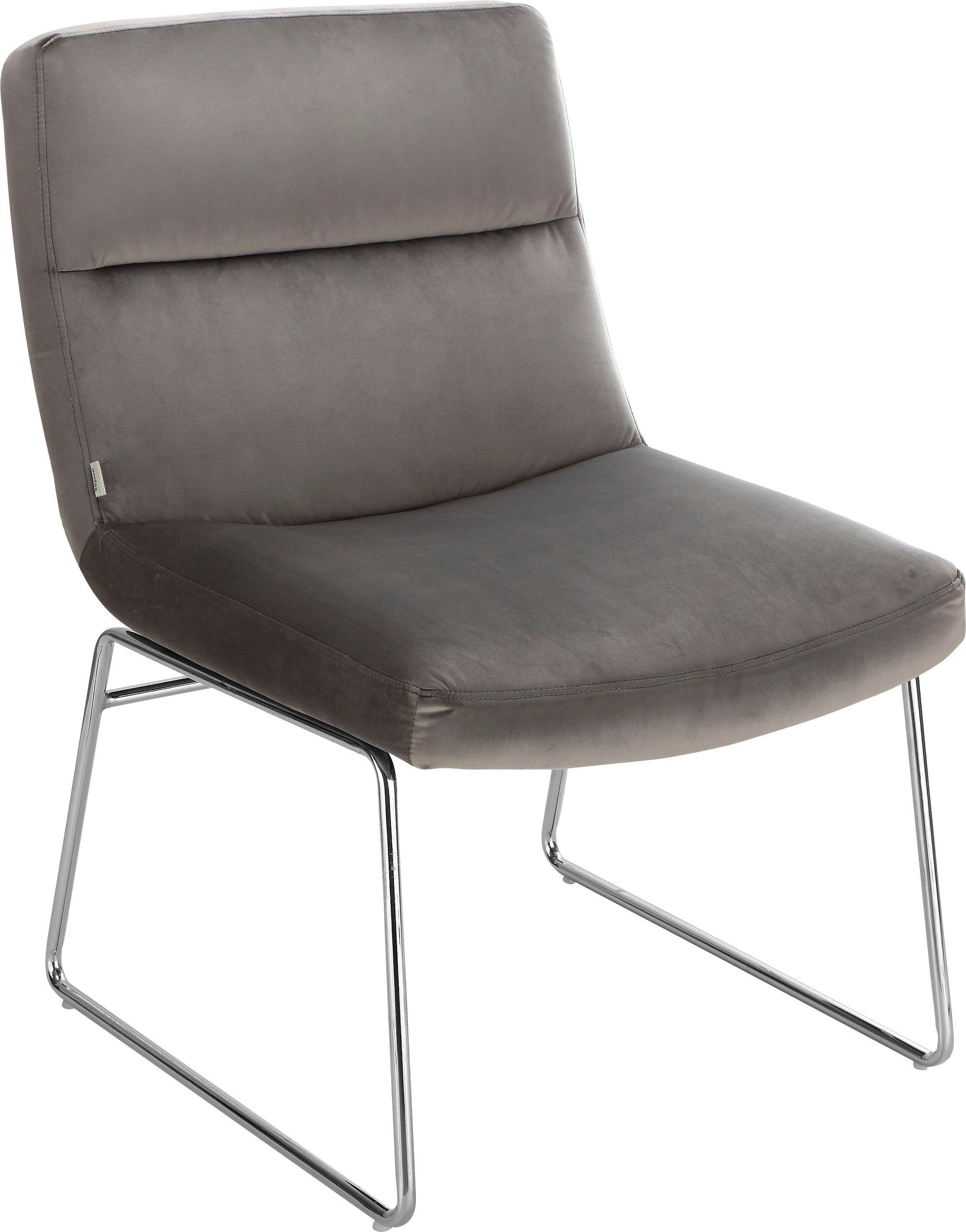Home affaire Sessel Gil, Loungesessel Wohnzimmer, Samtvelours Bezug, in drei Farbvarianten, Sitzhöhe 47,5 cm. € 129,99