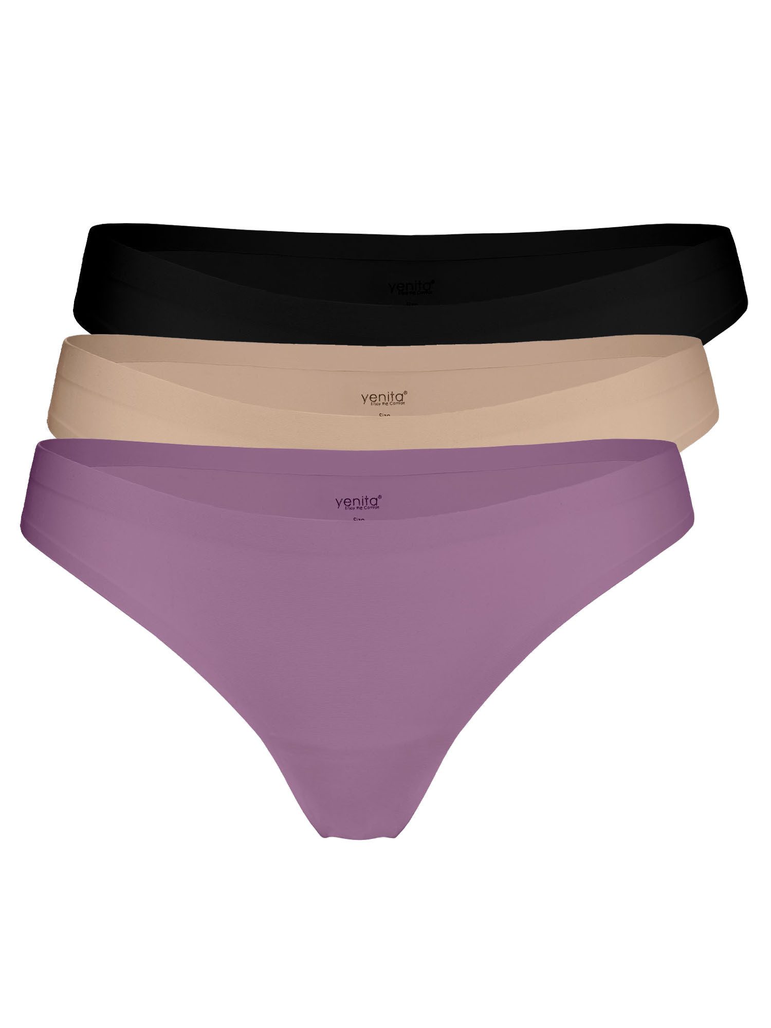 Yenita® String Seamless Tanga (3-St) in angenehmer Microfaserqualität
