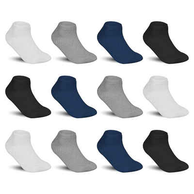 TEXEMP Sneakersocken 12 Paar Sneaker Socken Herren Baumwolle Freizeit Kurzsocken Füßlinge (Packung, 12 Paar)