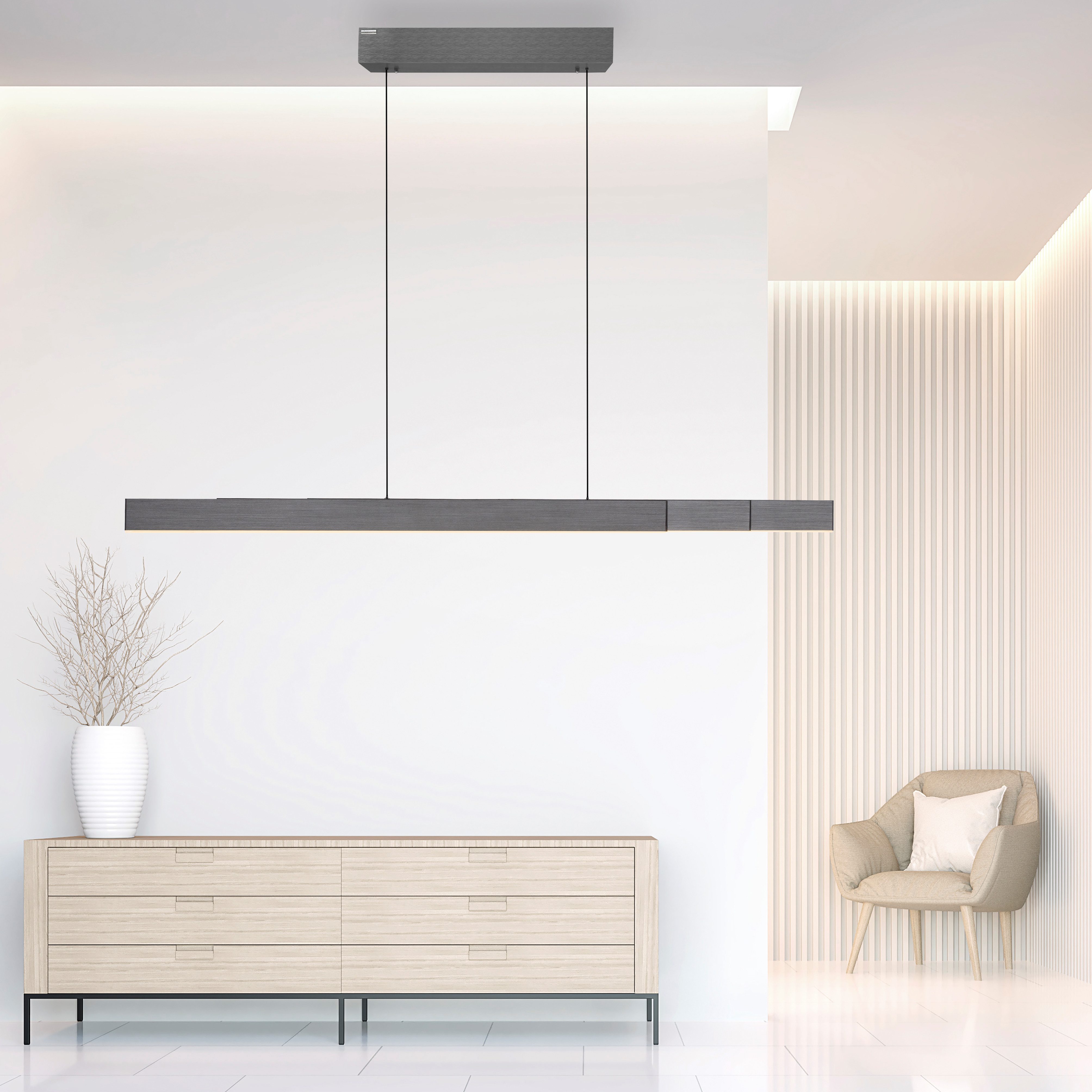 Neuhaus PURE LED Pendelleuchte PURE Moto-Rise, CCT - über Fernbedienung, LED fest integriert, warmweiß - kaltweiß, e-LIFT® Funktion, e-SLIDE® Funktion, Fernbedienung